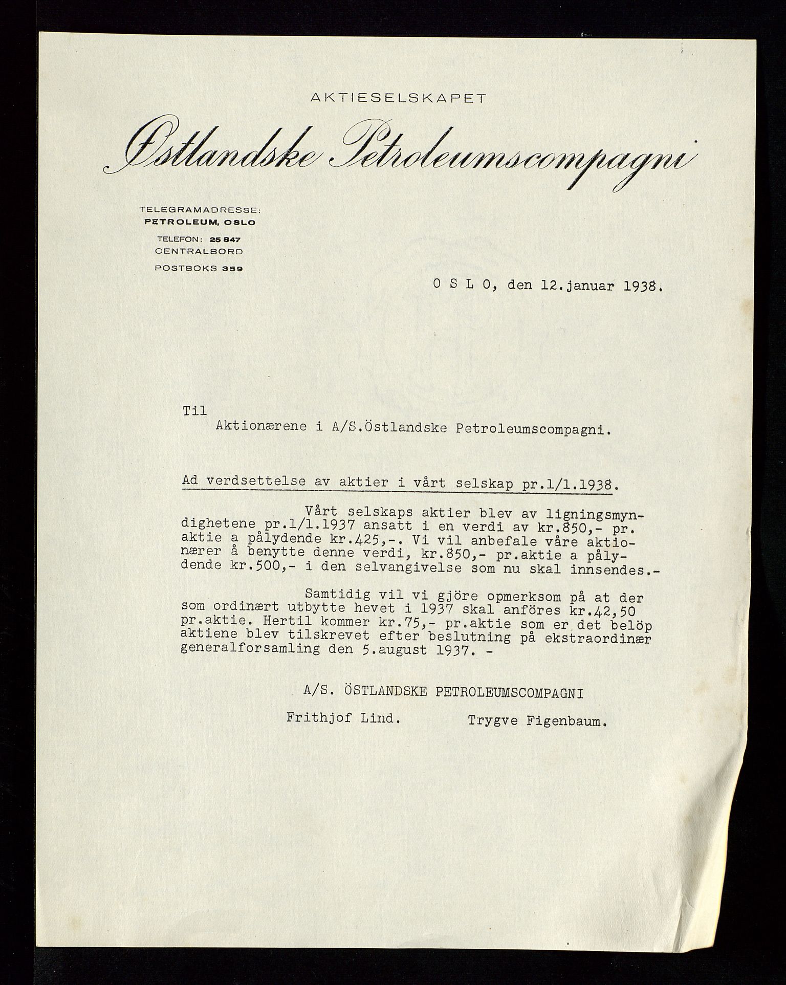 PA 1534 - Østlandske Petroleumscompagni A/S, AV/SAST-A-101954/A/Aa/L0002/0008: Generalforsamlinger. / Generalforsamling, 1938, s. 11