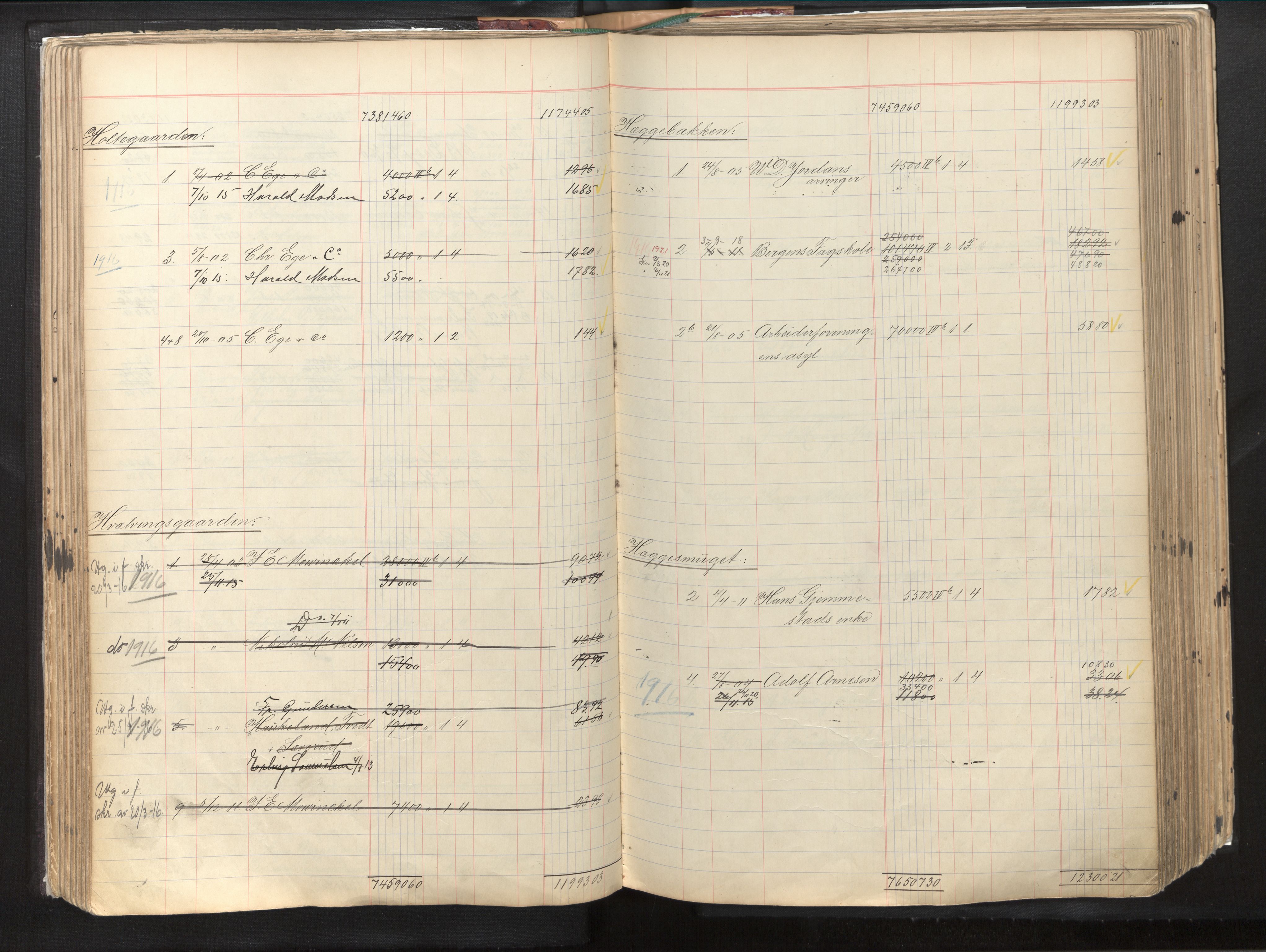 Byfogd og Byskriver i Bergen, AV/SAB-A-3401/11/11Db/L0003: Register til branntakstprotokoll og branntakstkontingent, 1921