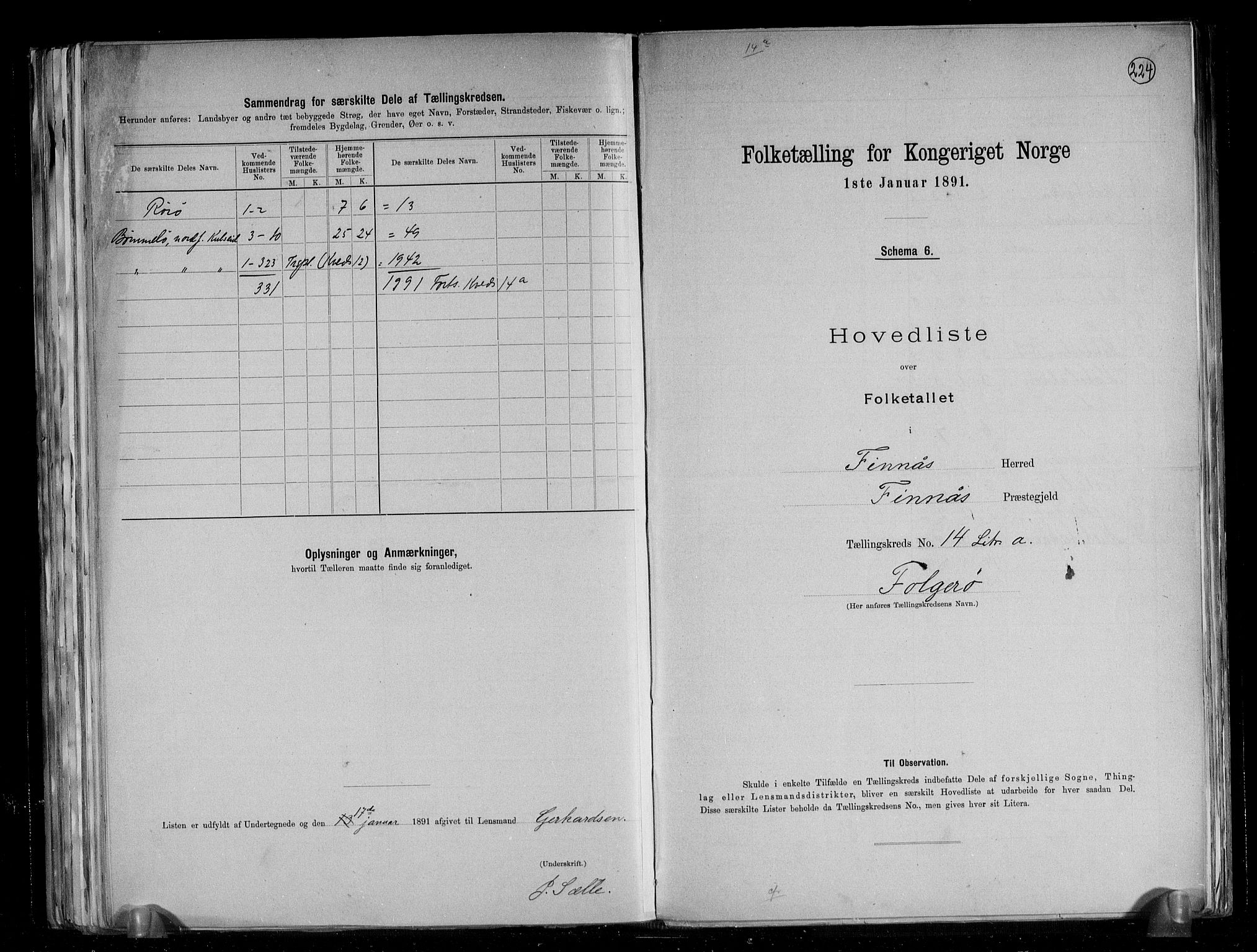 RA, Folketelling 1891 for 1218 Finnås herred, 1891, s. 32