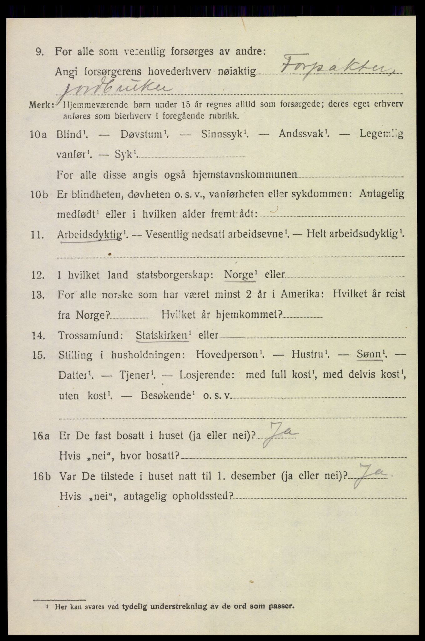 SAH, Folketelling 1920 for 0518 Nord-Fron herred, 1920, s. 3257