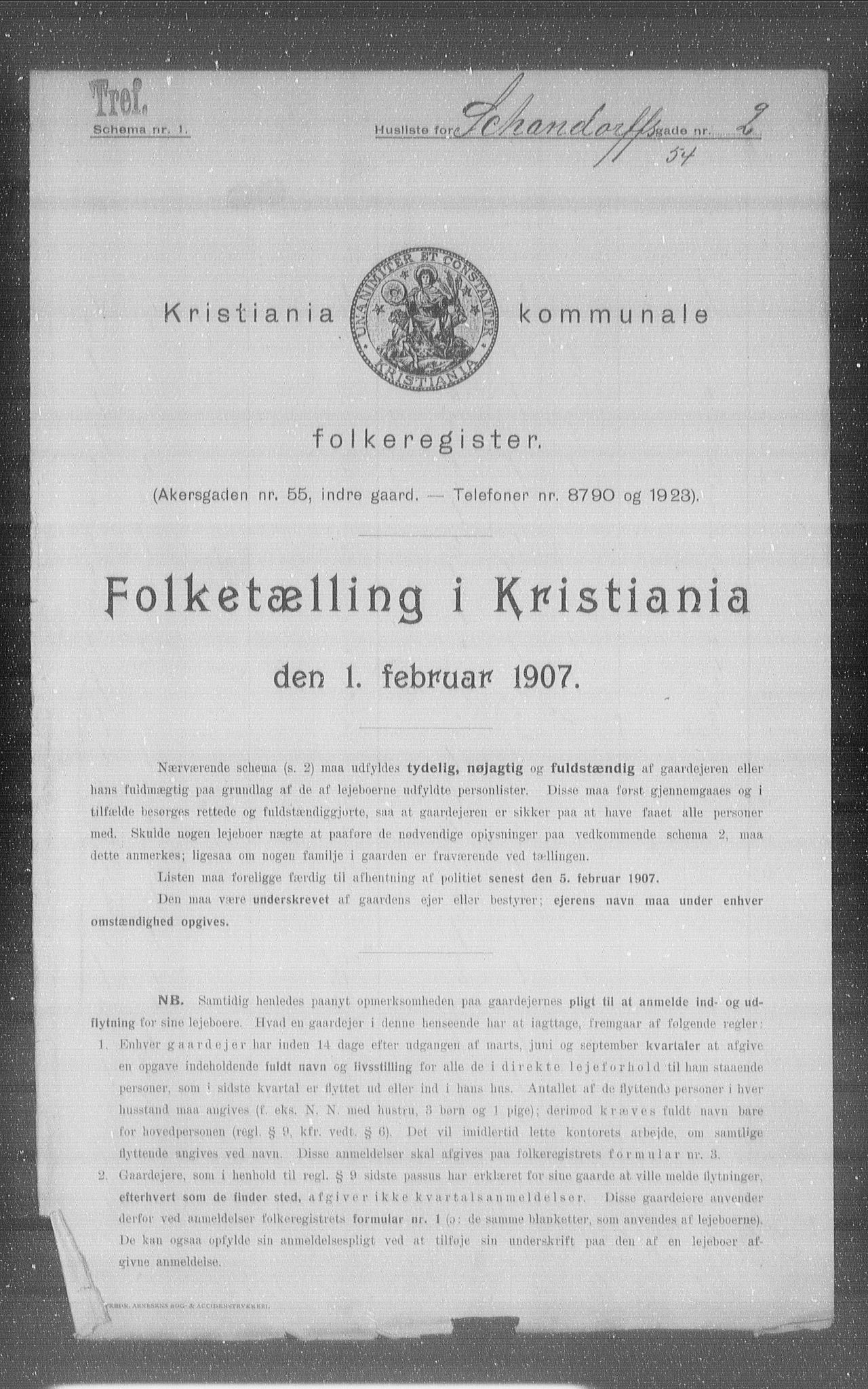 OBA, Kommunal folketelling 1.2.1907 for Kristiania kjøpstad, 1907, s. 45765
