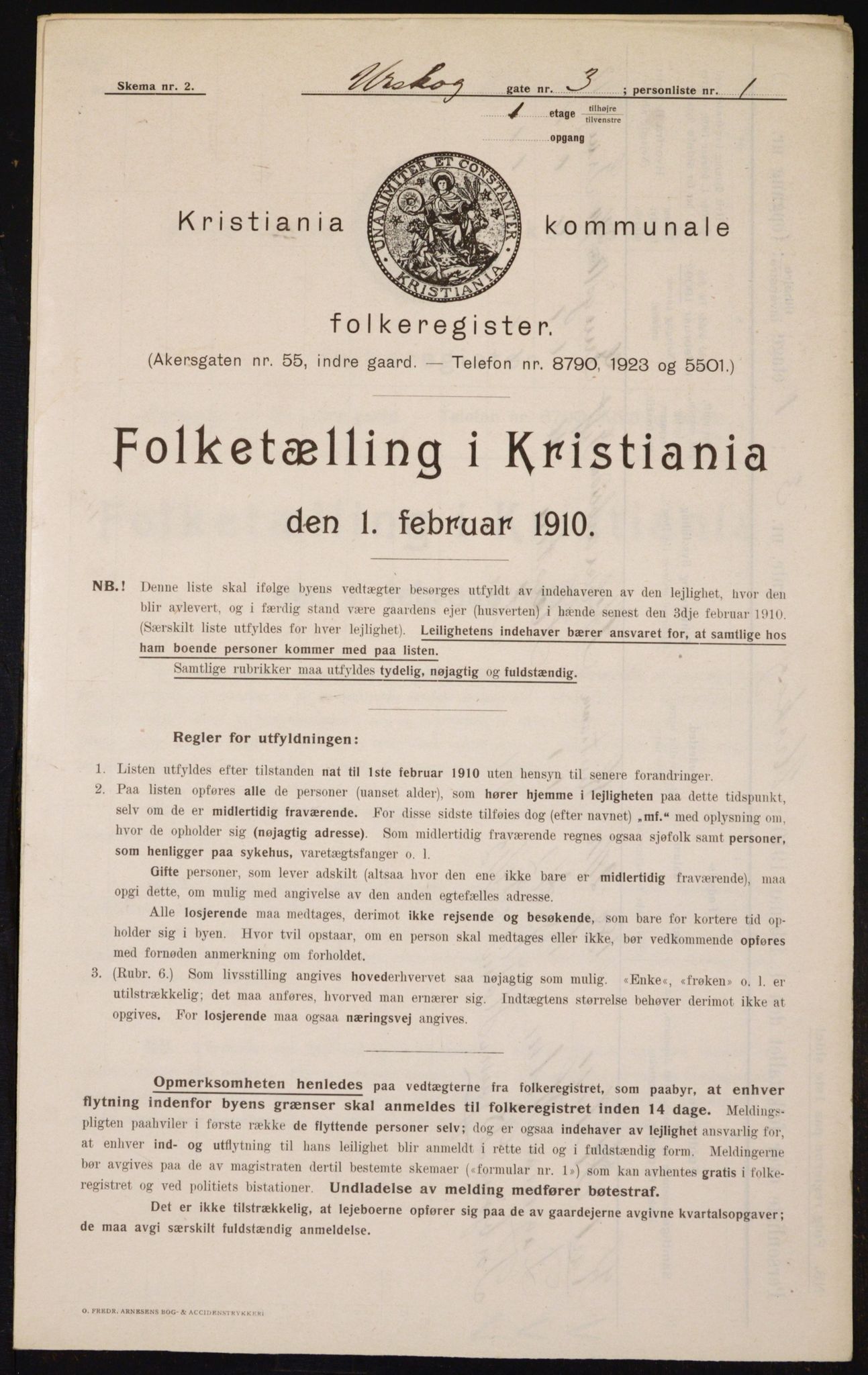 OBA, Kommunal folketelling 1.2.1910 for Kristiania, 1910, s. 2450