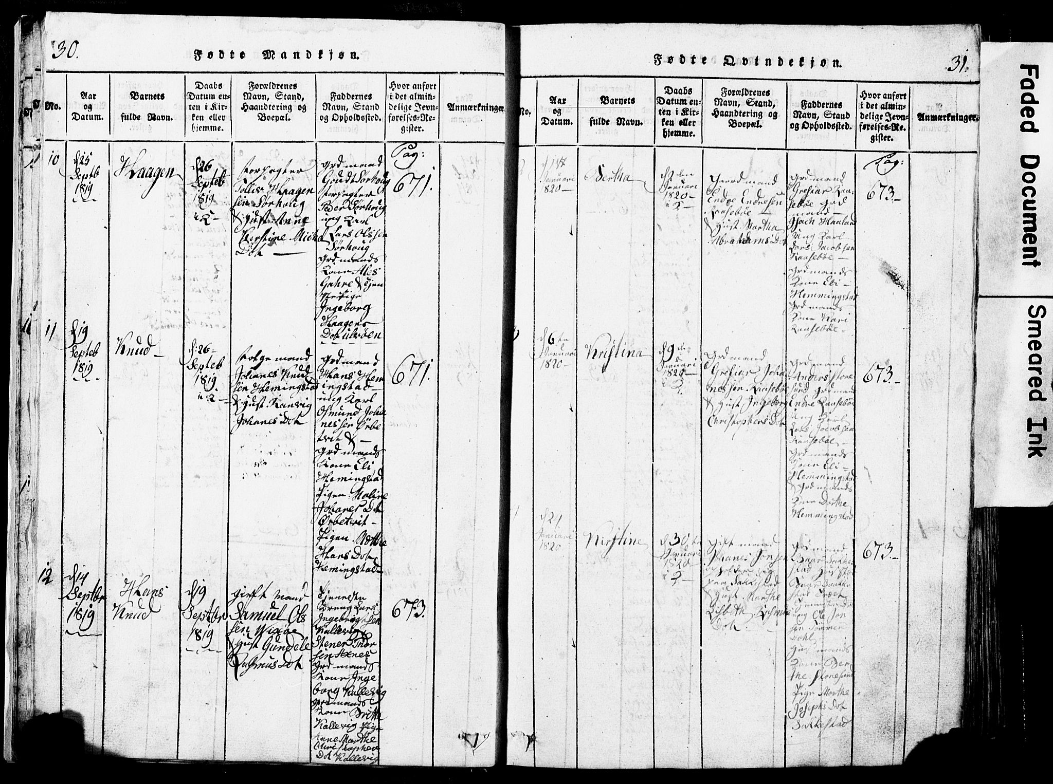 Torvastad sokneprestkontor, SAST/A -101857/H/Ha/Hab/L0002: Klokkerbok nr. B 2, 1817-1834, s. 32-33