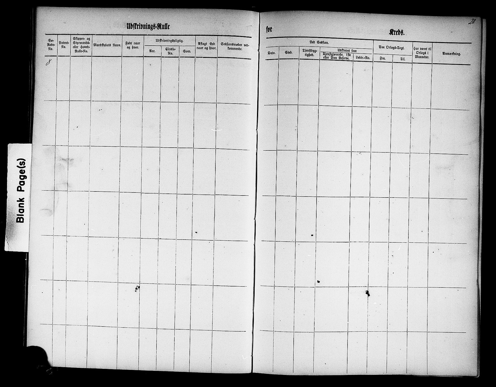 Drøbak mønstringskontor, AV/SAO-A-10569f/F/Fc/Fcc/L0001: Utskrivningsrulle, 1860, s. 28