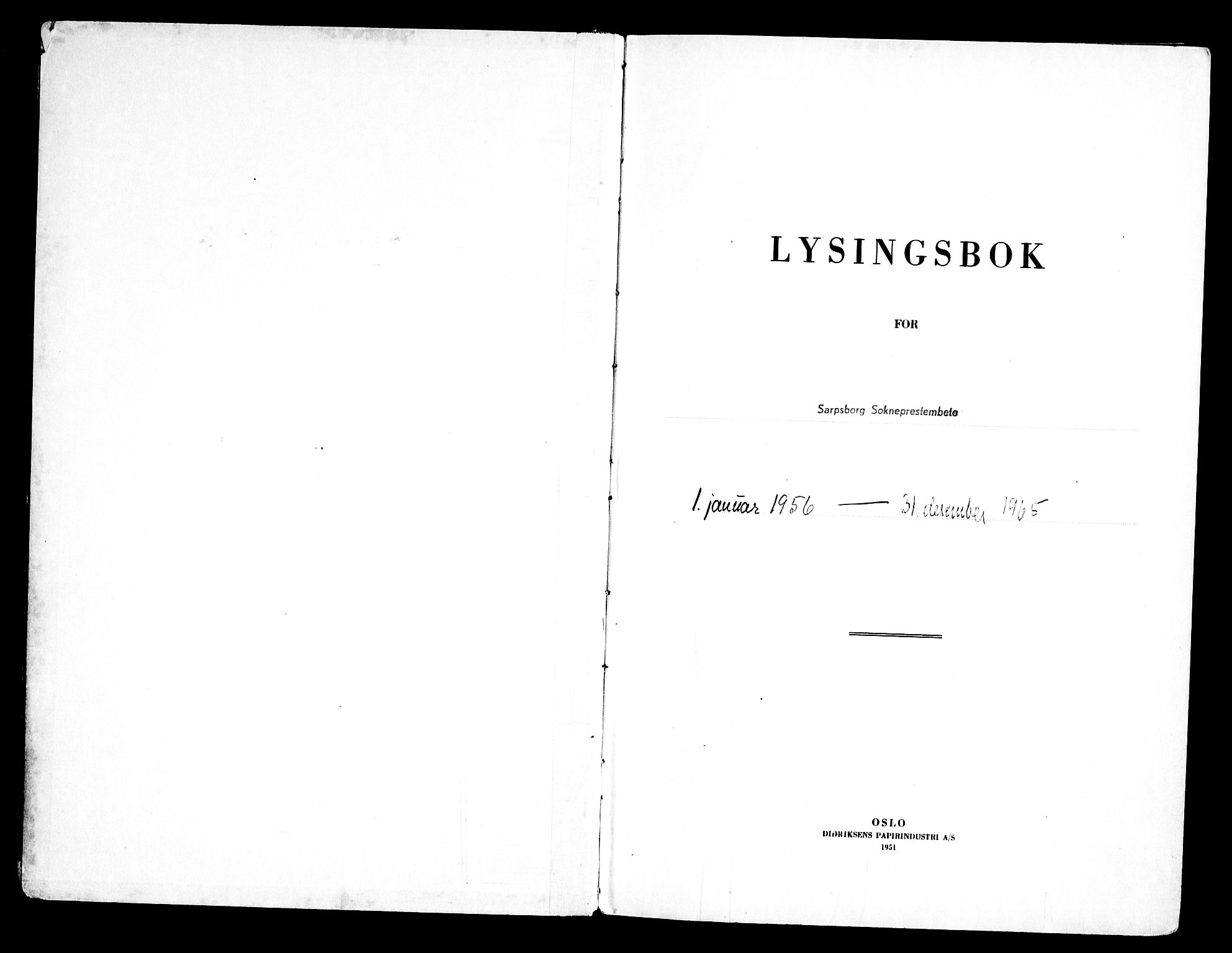 Sarpsborg prestekontor Kirkebøker, SAO/A-2006/H/Ha/L0006: Lysningsprotokoll nr. 6, 1956-1965