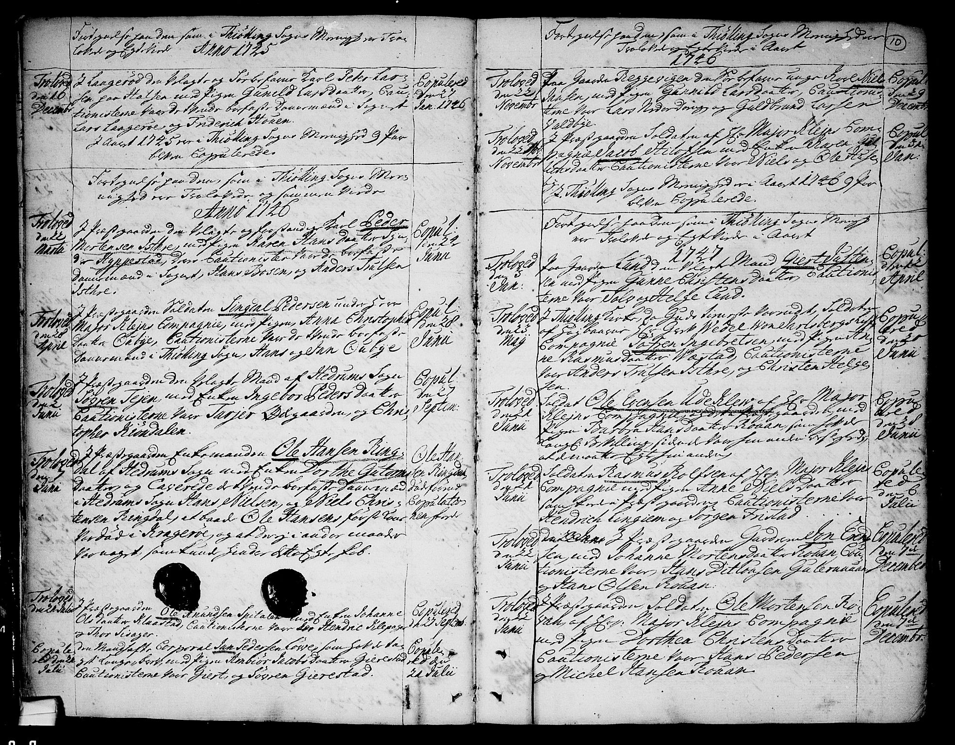 Tjølling kirkebøker, SAKO/A-60/F/Fa/L0003: Ministerialbok nr. 3, 1735-1778, s. 10