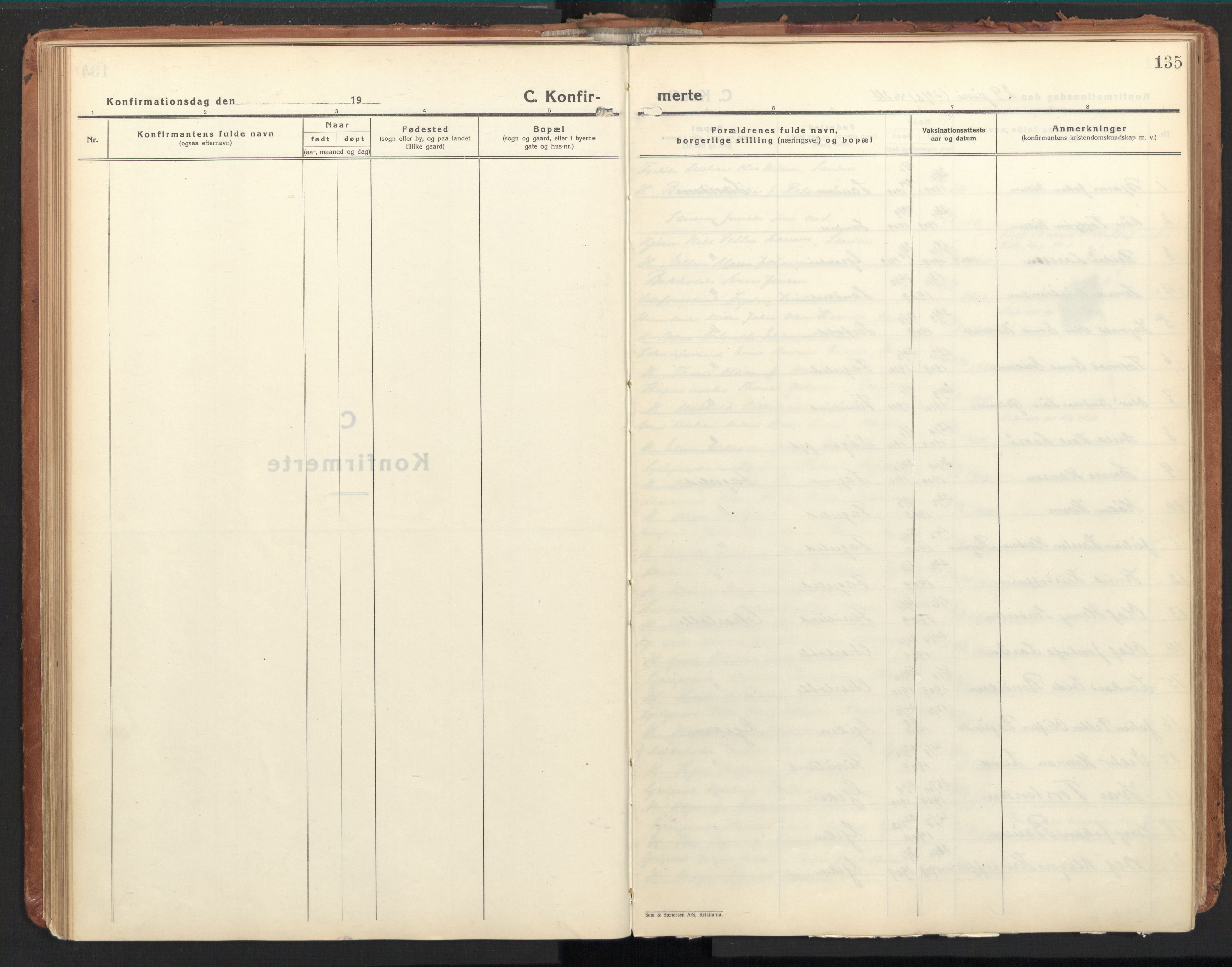 Ministerialprotokoller, klokkerbøker og fødselsregistre - Nordland, SAT/A-1459/850/L0716: Residerende kapellans bok nr. 850B06, 1924-1938, s. 135