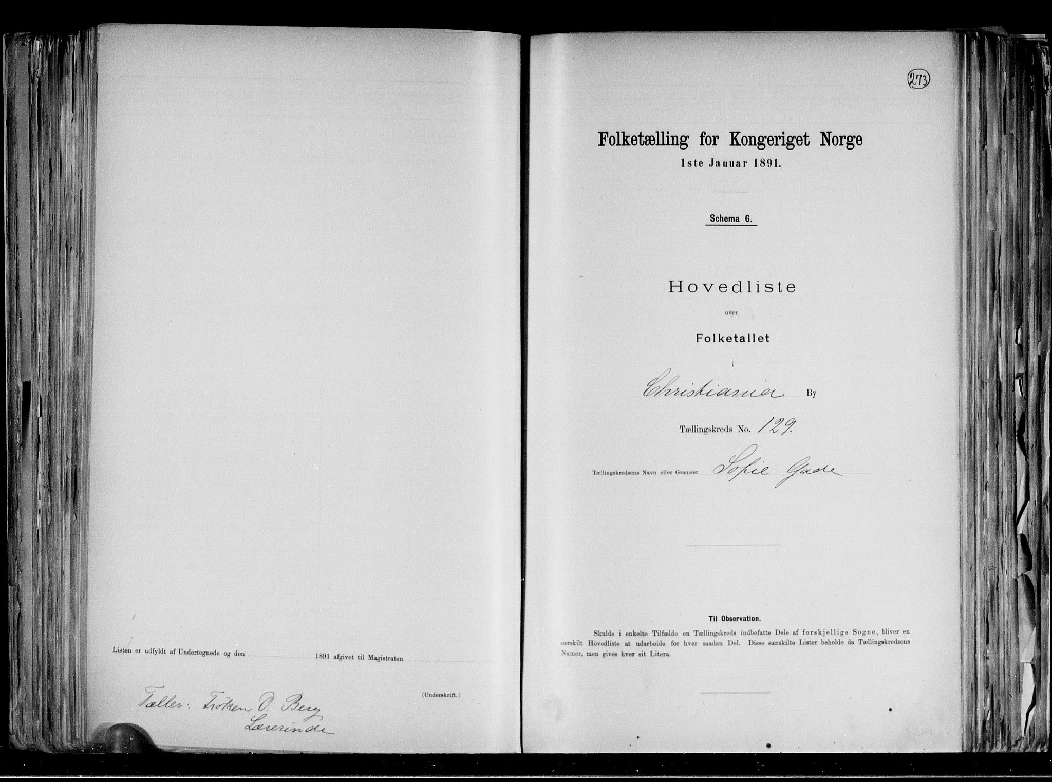 RA, Folketelling 1891 for 0301 Kristiania kjøpstad, 1891, s. 62612