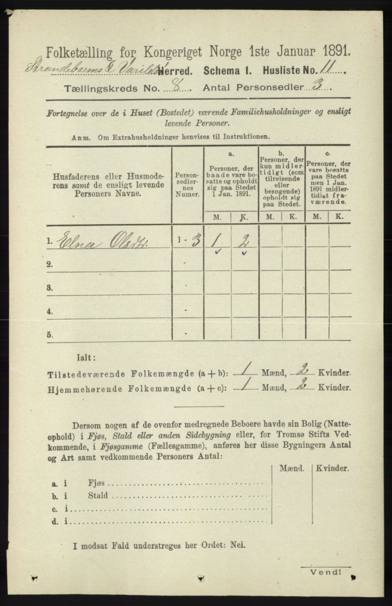 RA, Folketelling 1891 for 1226 Strandebarm og Varaldsøy herred, 1891, s. 2944