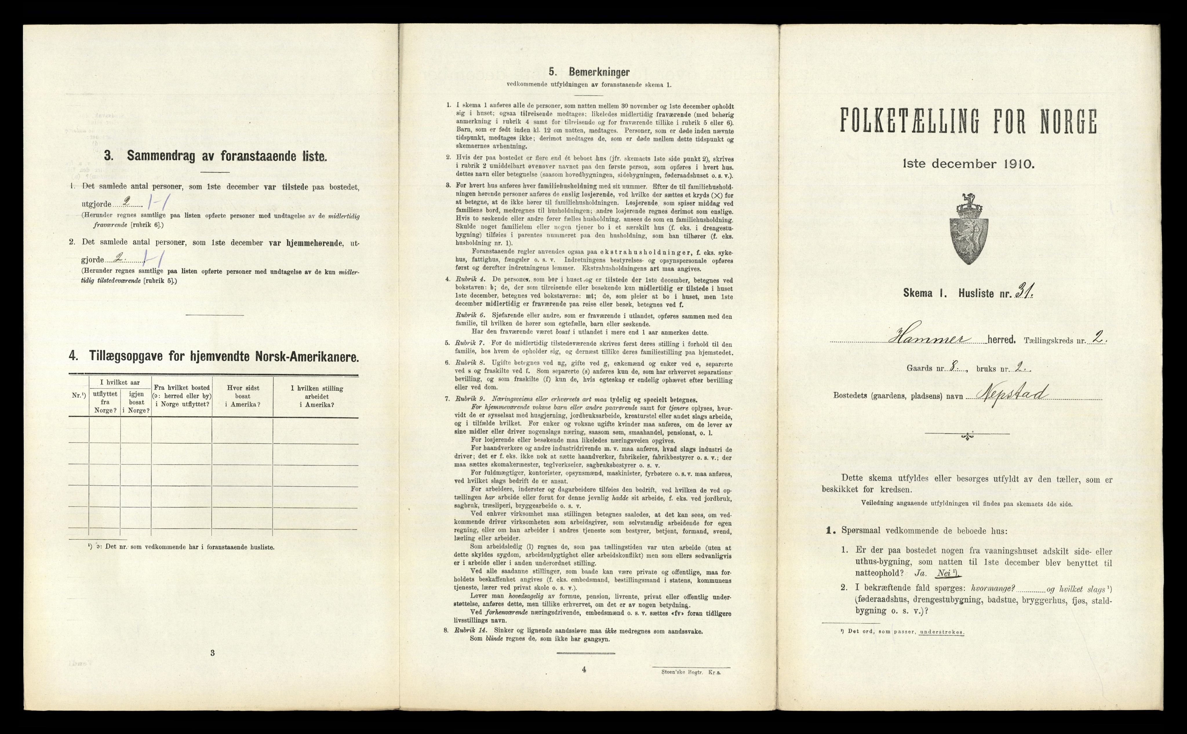 RA, Folketelling 1910 for 1254 Hamre herred, 1910, s. 134