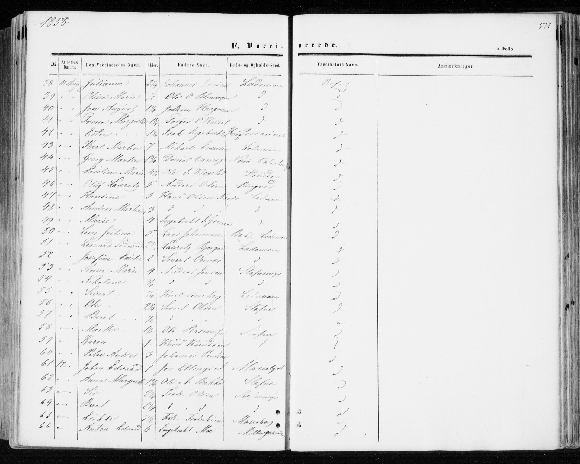 Ministerialprotokoller, klokkerbøker og fødselsregistre - Sør-Trøndelag, SAT/A-1456/606/L0292: Ministerialbok nr. 606A07, 1856-1865, s. 532