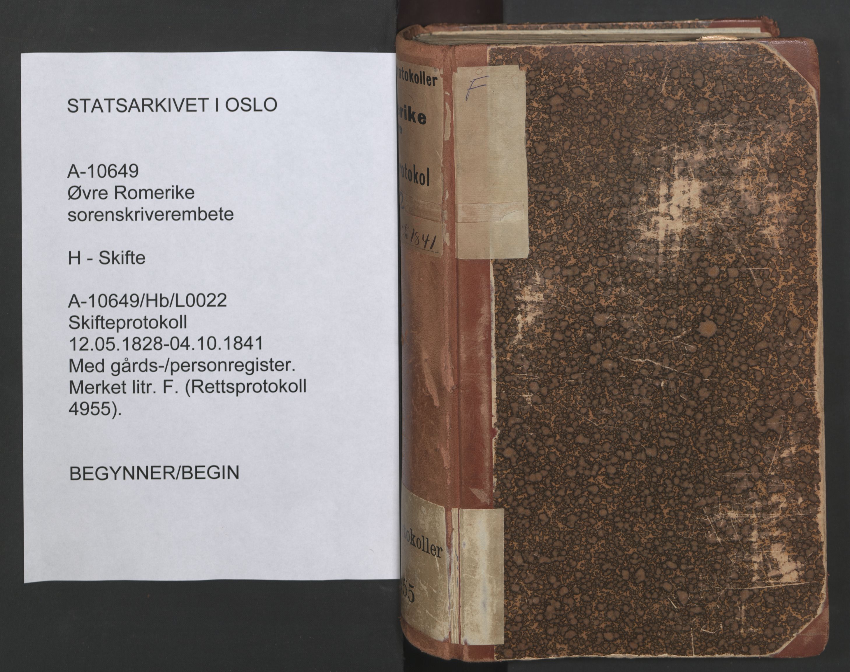 Øvre Romerike sorenskriveri, AV/SAO-A-10649/H/Hb/L0022: Skifteprotokoll nr. 22, 1828-1841