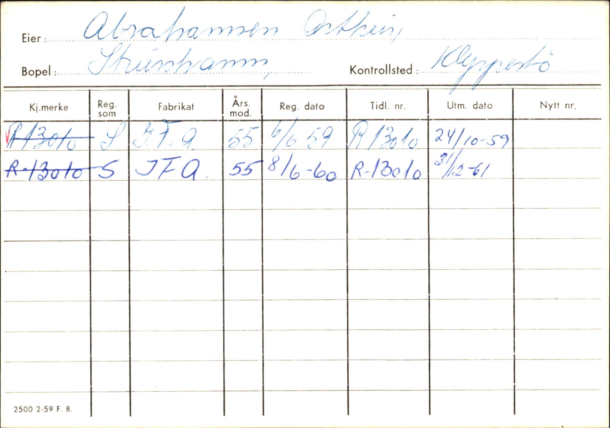 Statens vegvesen, Hordaland vegkontor, AV/SAB-A-5201/2/Ha/L0001: R-eierkort A, 1920-1971, s. 37