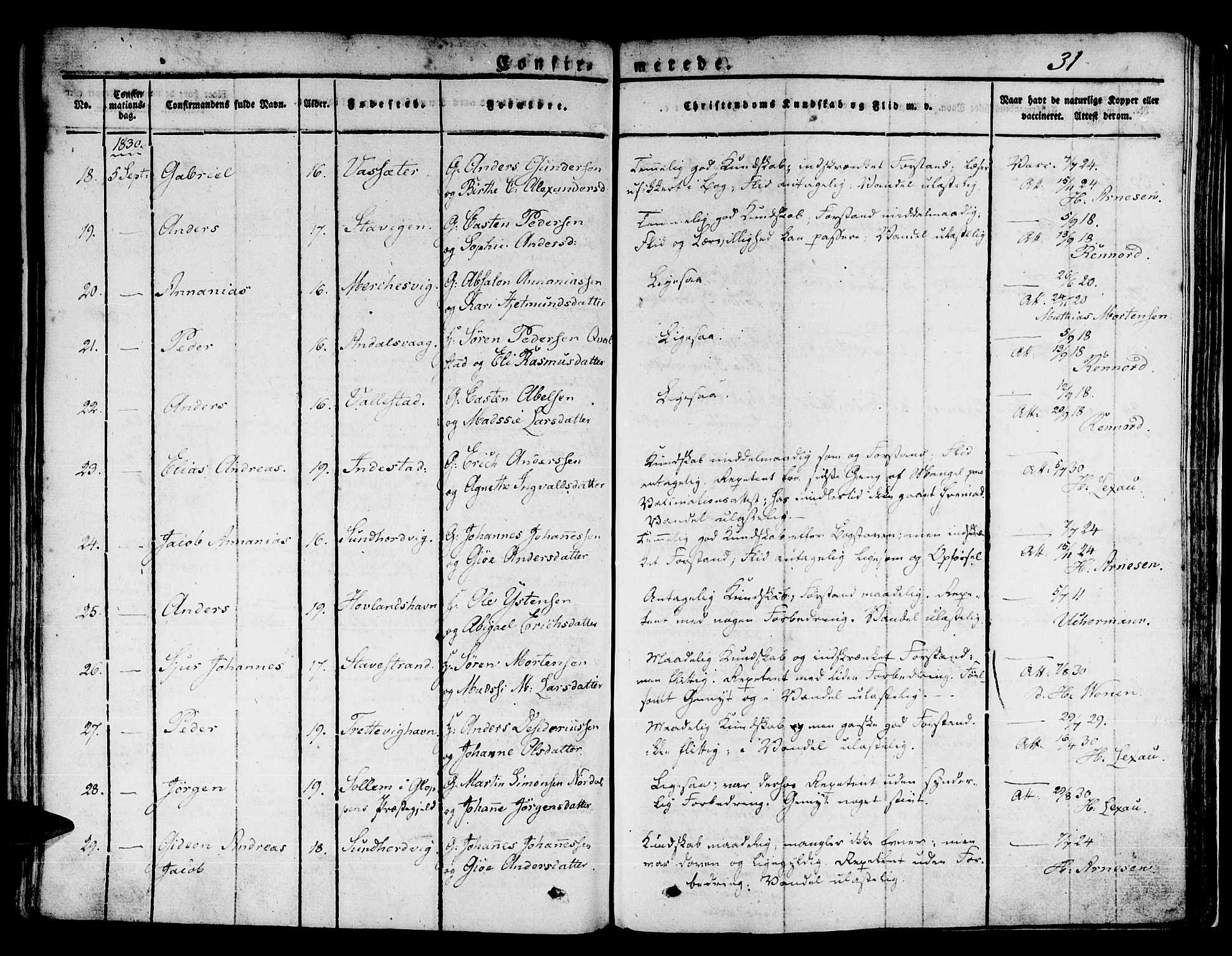 Kinn sokneprestembete, AV/SAB-A-80801/H/Haa/Haaa/L0004/0001: Ministerialbok nr. A 4I, 1822-1840, s. 31