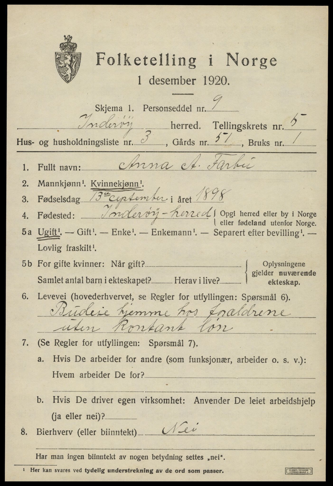 SAT, Folketelling 1920 for 1729 Inderøy herred, 1920, s. 4233