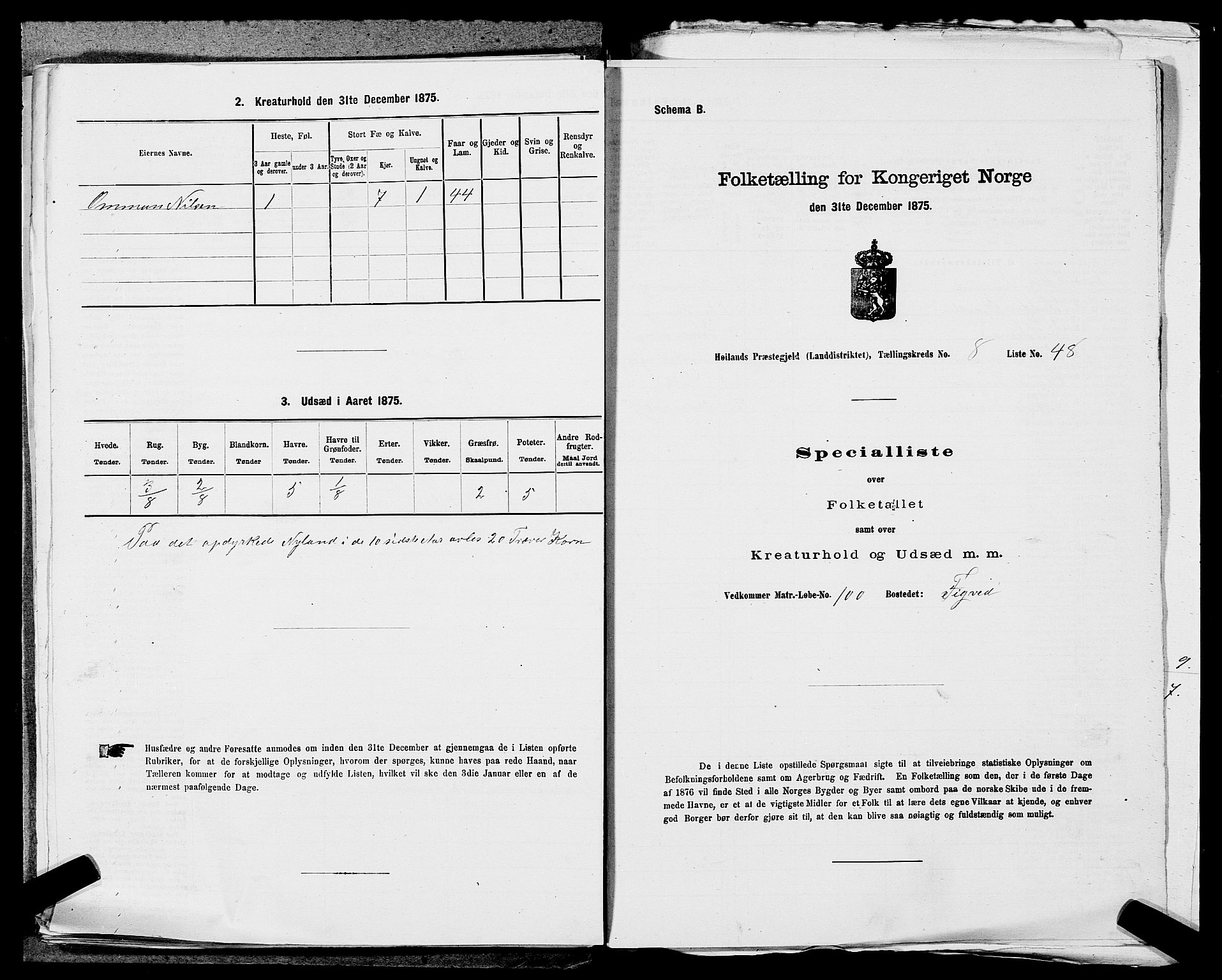 SAST, Folketelling 1875 for 1123L Høyland prestegjeld, Høyland sokn, 1875, s. 1160