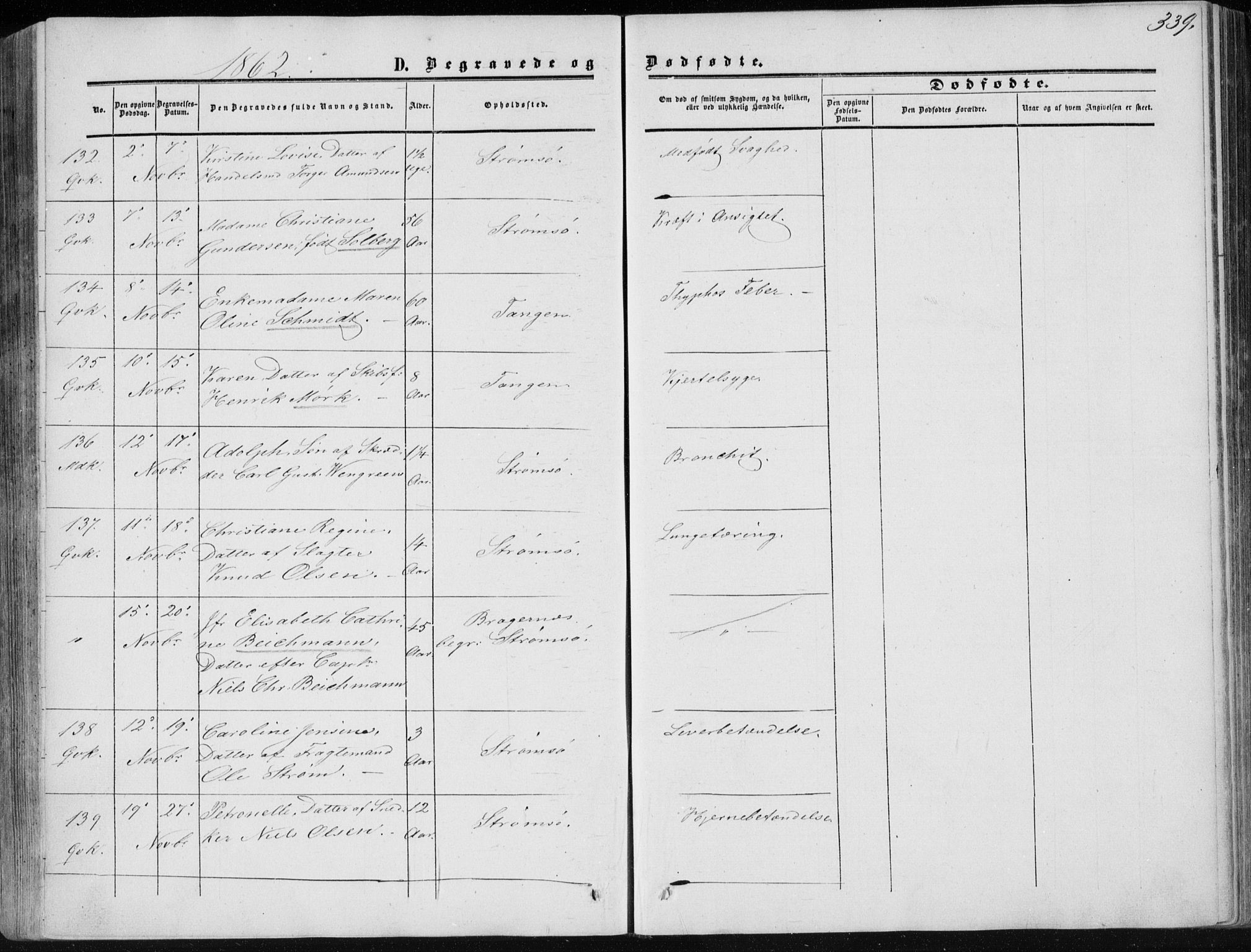 Strømsø kirkebøker, AV/SAKO-A-246/F/Fa/L0015: Ministerialbok nr. I 15, 1859-1868, s. 339