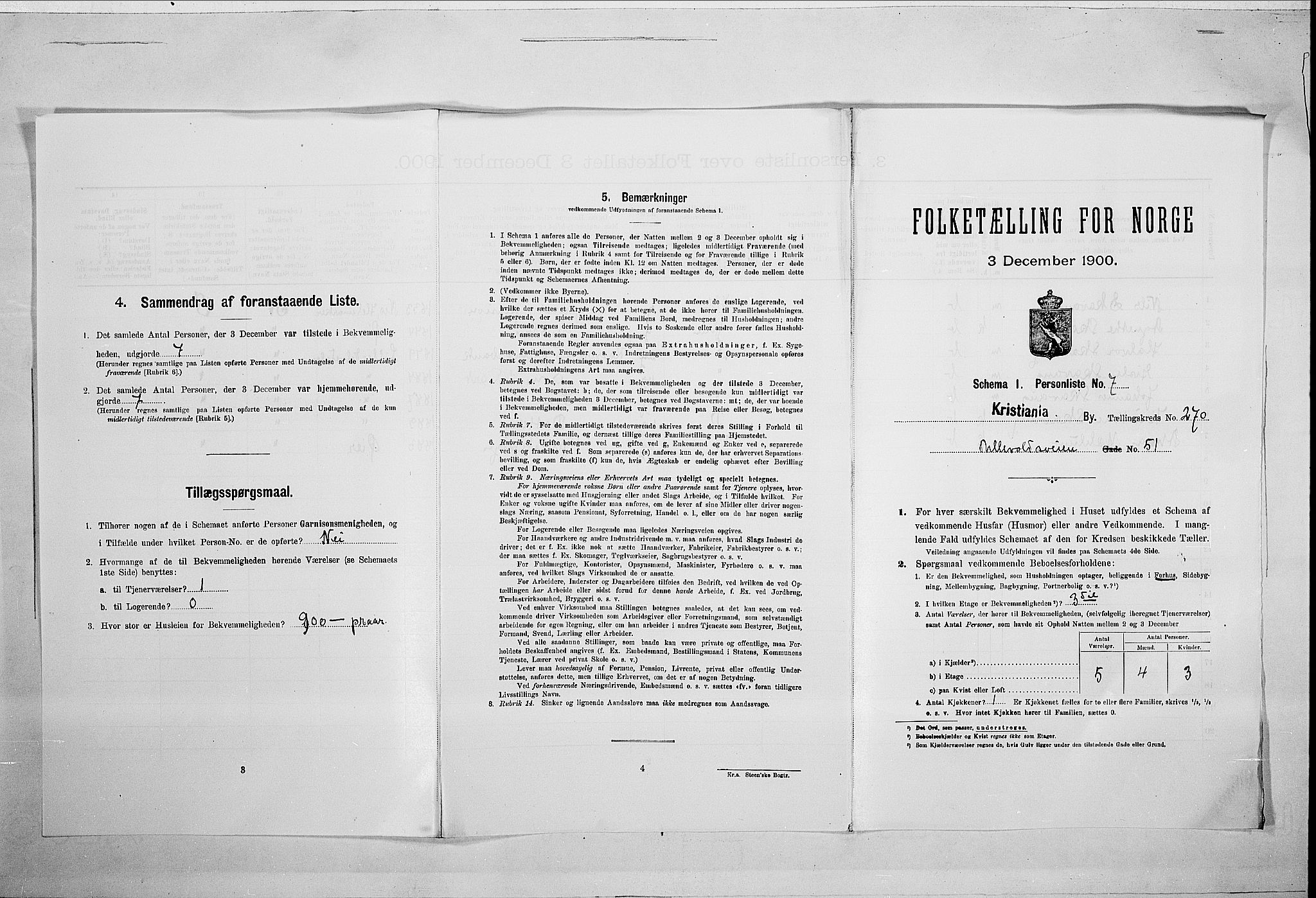 SAO, Folketelling 1900 for 0301 Kristiania kjøpstad, 1900, s. 107190