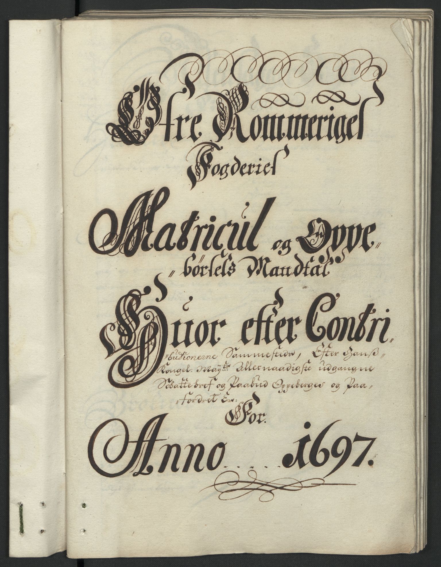 Rentekammeret inntil 1814, Reviderte regnskaper, Fogderegnskap, RA/EA-4092/R12/L0709: Fogderegnskap Øvre Romerike, 1697, s. 101