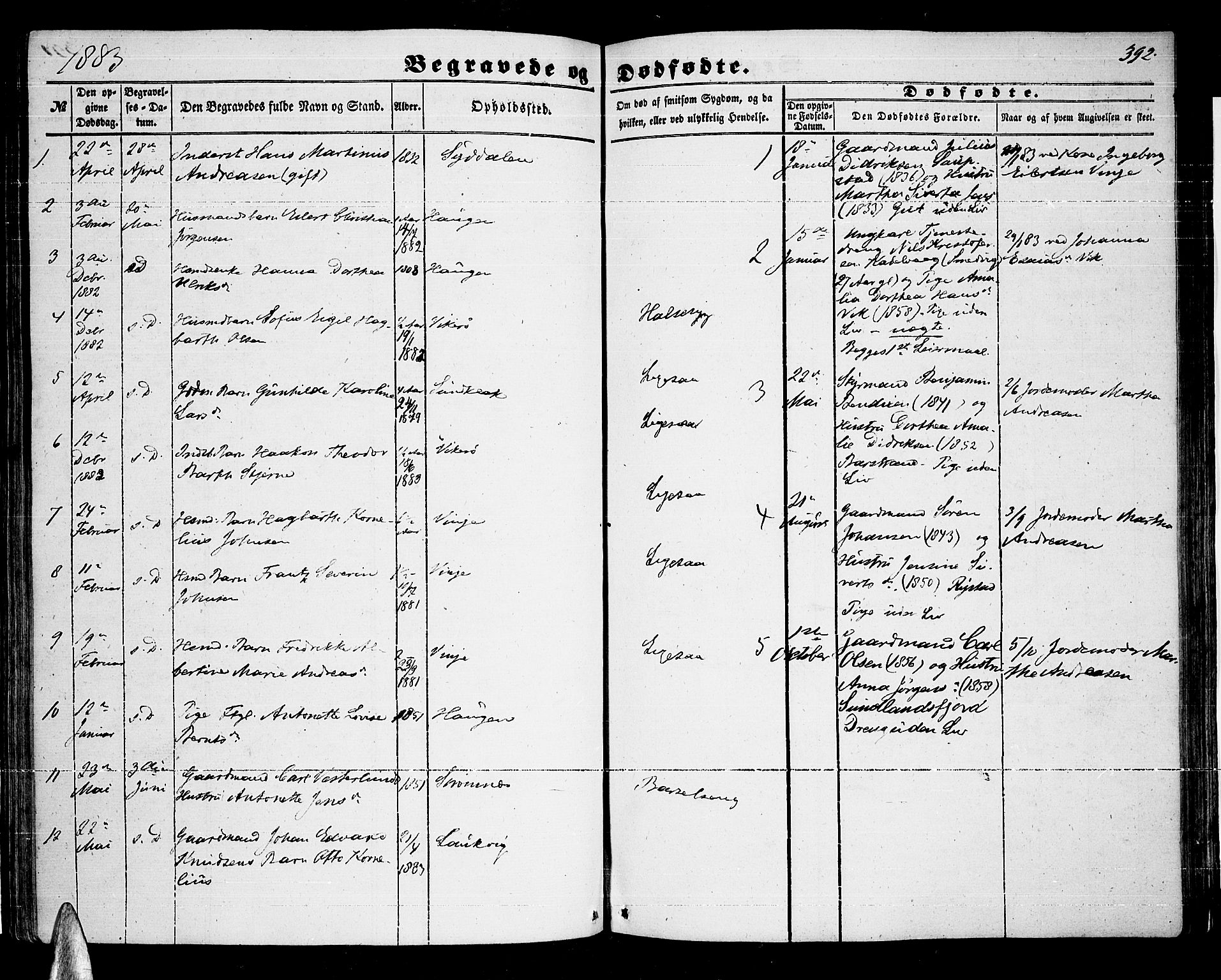 Ministerialprotokoller, klokkerbøker og fødselsregistre - Nordland, SAT/A-1459/876/L1102: Klokkerbok nr. 876C01, 1852-1886, s. 392