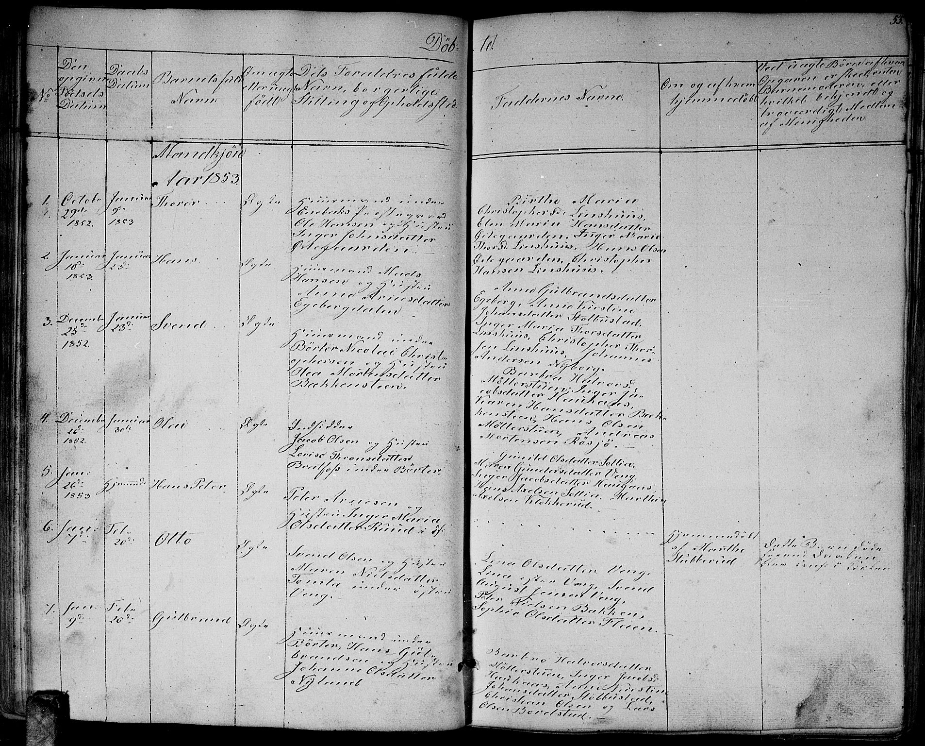 Enebakk prestekontor Kirkebøker, SAO/A-10171c/G/Ga/L0004: Klokkerbok nr. I 4, 1850-1866, s. 55