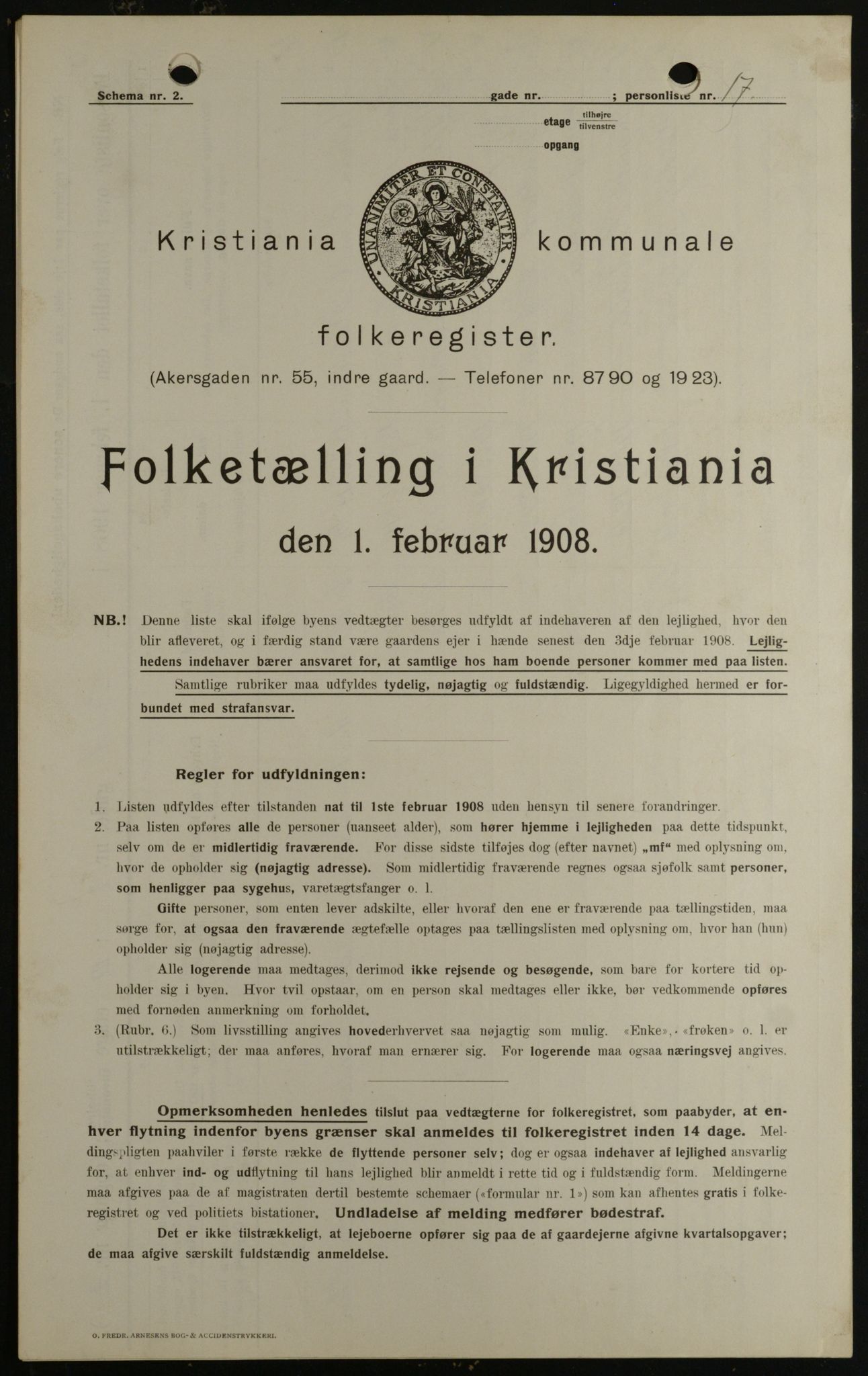 OBA, Kommunal folketelling 1.2.1908 for Kristiania kjøpstad, 1908, s. 36816