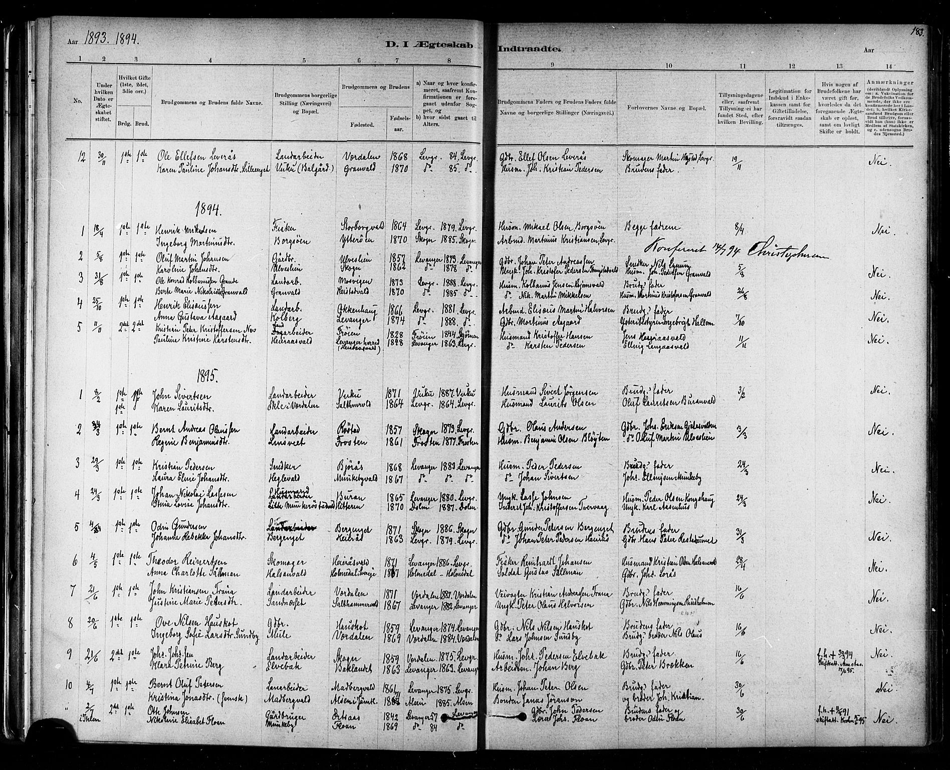 Ministerialprotokoller, klokkerbøker og fødselsregistre - Nord-Trøndelag, AV/SAT-A-1458/721/L0208: Klokkerbok nr. 721C01, 1880-1917, s. 183