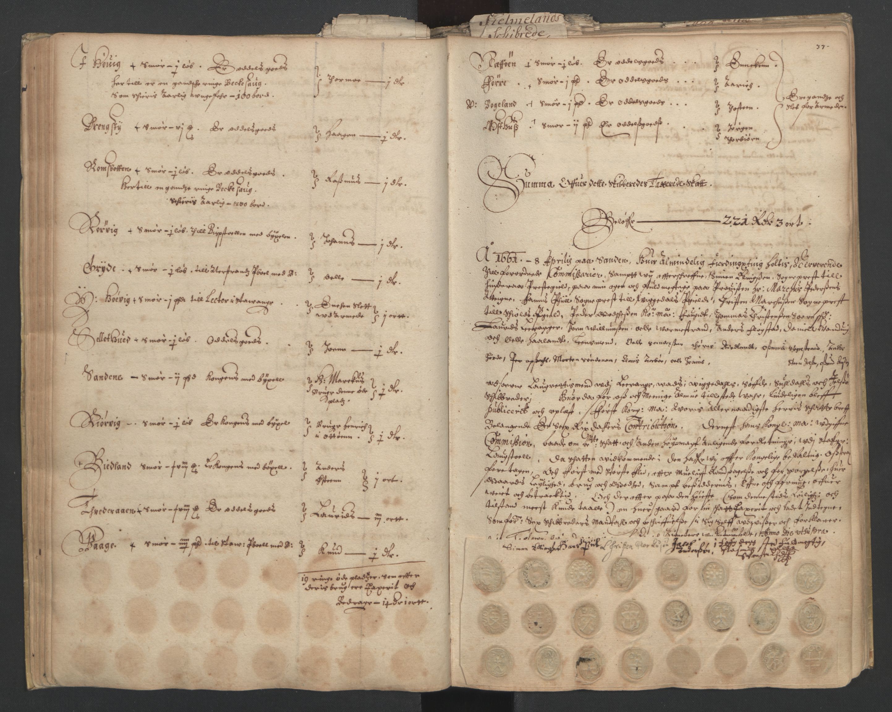 Rentekammeret inntil 1814, Realistisk ordnet avdeling, AV/RA-EA-4070/L/L0023/0001: Stavanger lagdømme: / [A]: Alminnelig jordebok og skattemanntall (6 dalers kontribusjonsskatt), 1661, s. 36b-37a