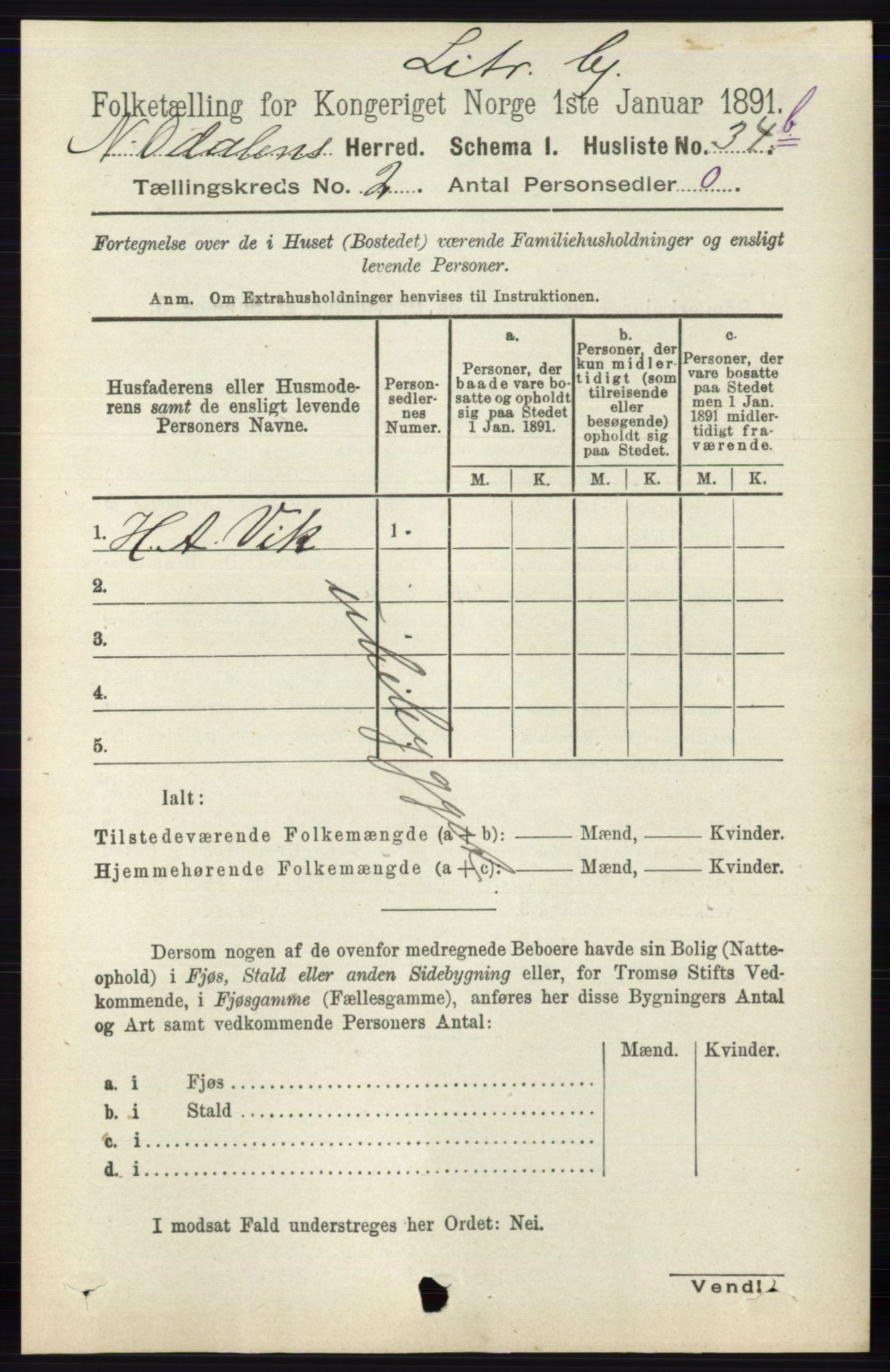 RA, Folketelling 1891 for 0418 Nord-Odal herred, 1891, s. 413