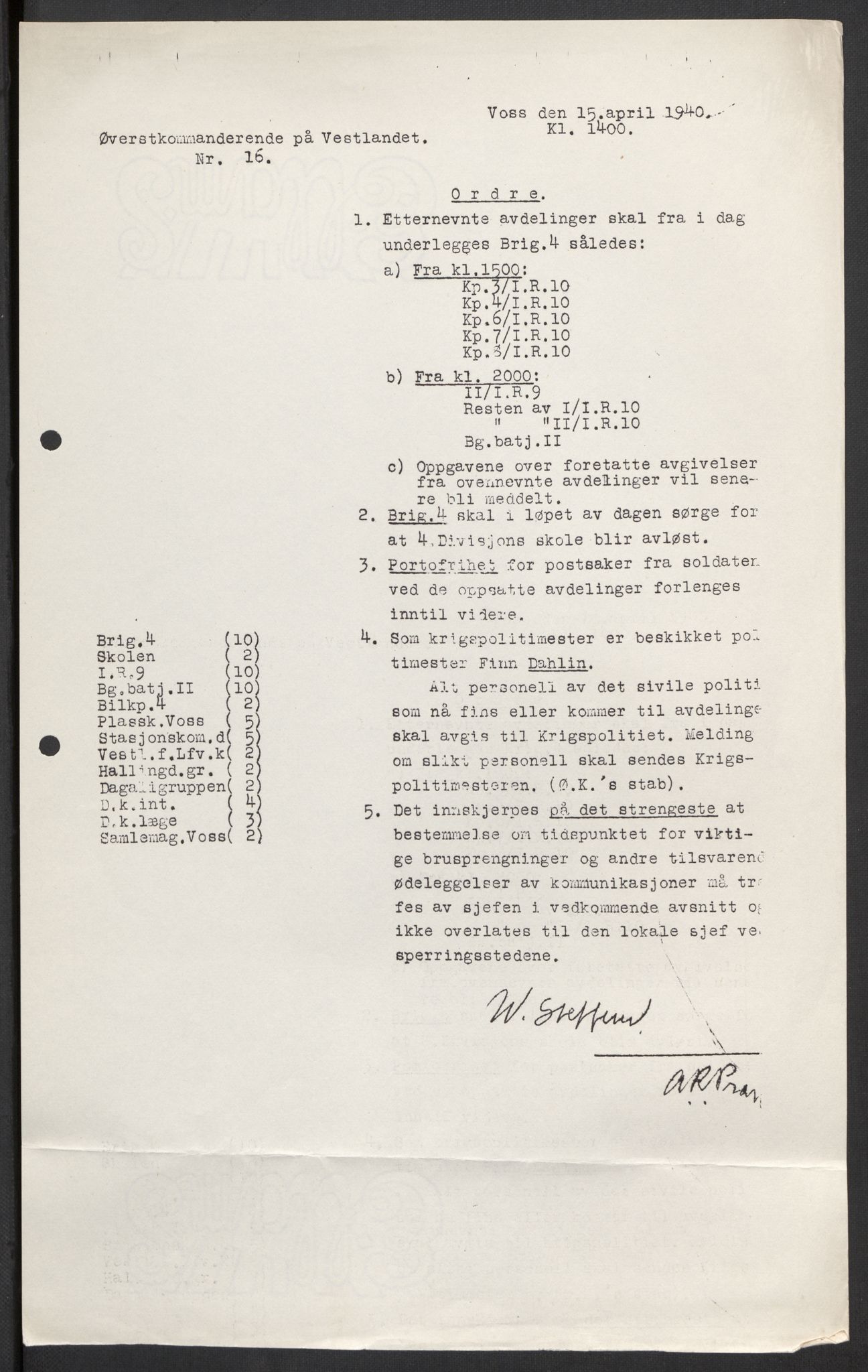 Forsvaret, Forsvarets krigshistoriske avdeling, RA/RAFA-2017/Y/Yb/L0098: II-C-11-400  -  4. Divisjon., 1940, s. 3