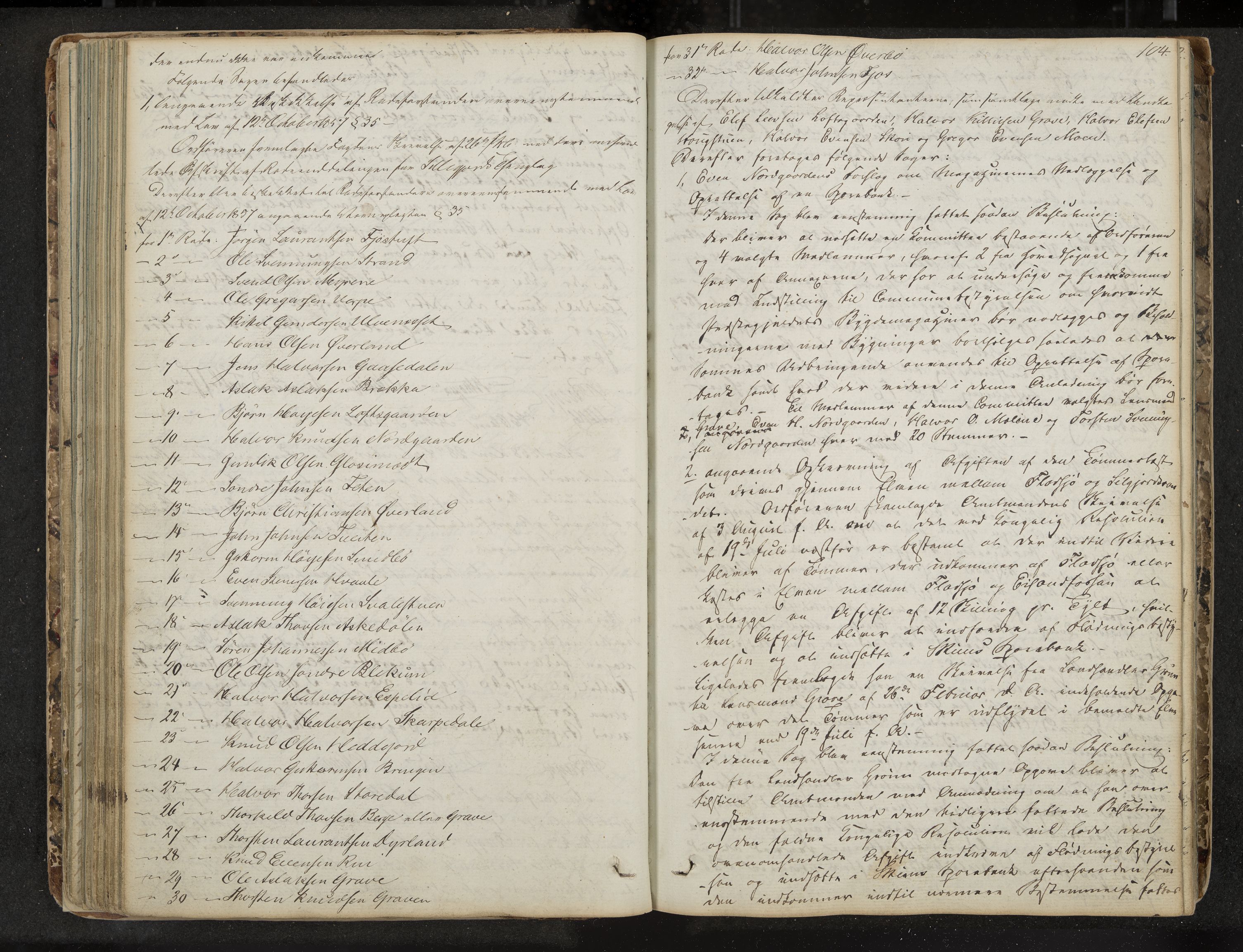 Seljord formannskap og sentraladministrasjon, IKAK/0828021/A/Aa/L0001: Møtebok med register, 1838-1879, s. 104