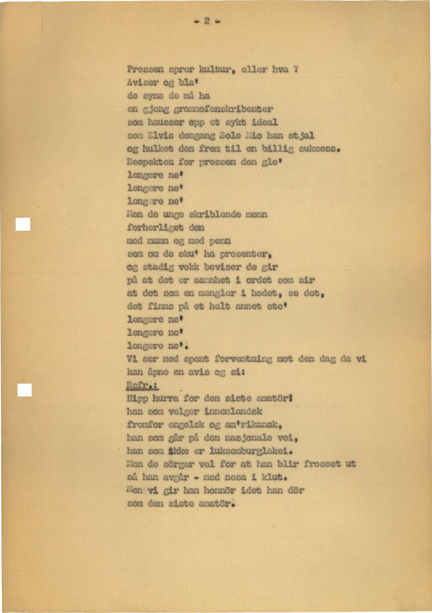 Otto Nielsen, TRKO/PA-1176/F/L0001/0044: Egne viser A-J / Den siste amatör