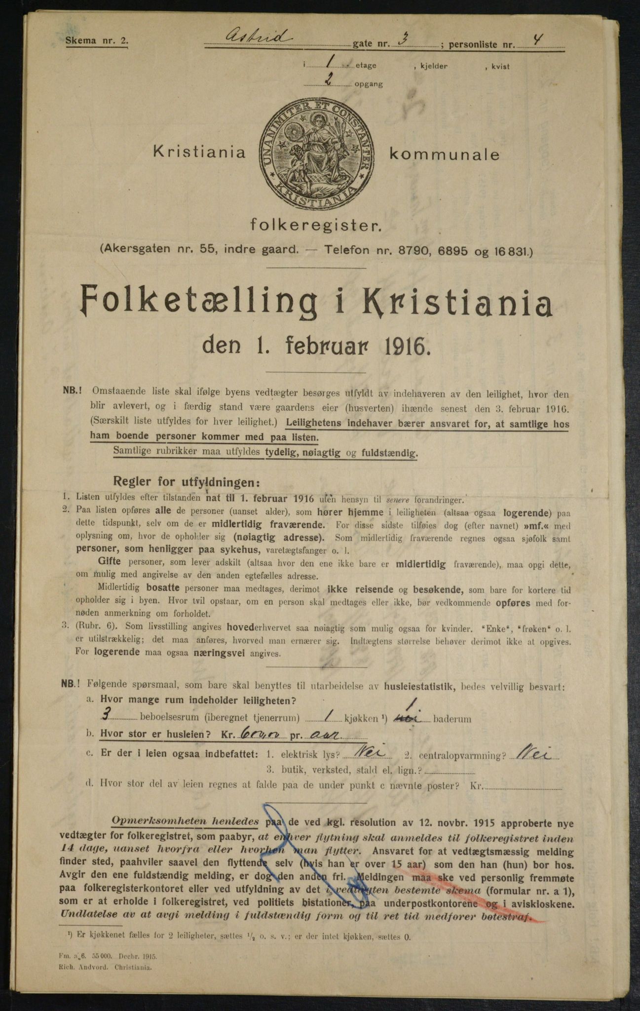 OBA, Kommunal folketelling 1.2.1916 for Kristiania, 1916, s. 17203