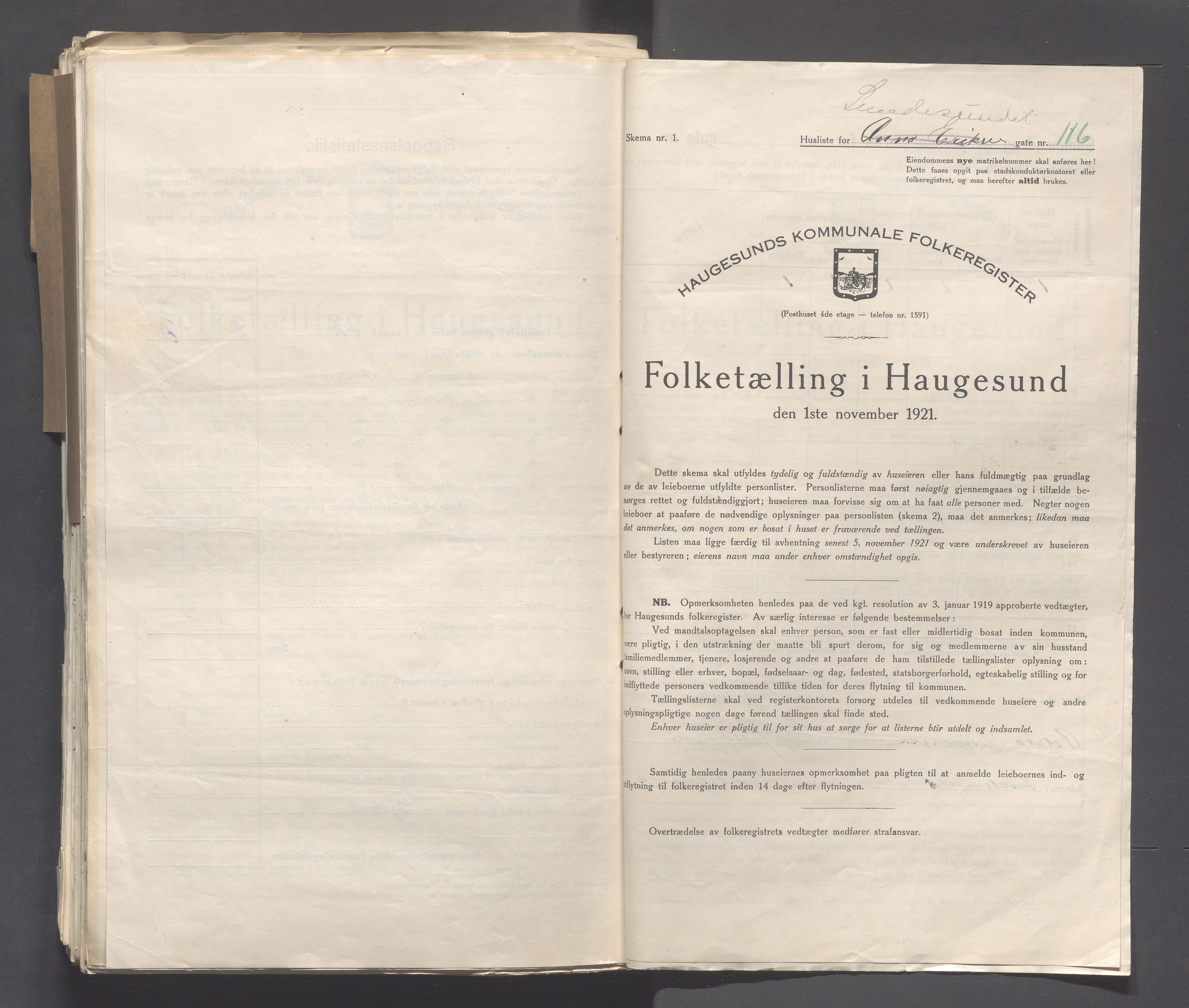 IKAR, Kommunal folketelling 1.11.1921 for Haugesund, 1921, s. 4267