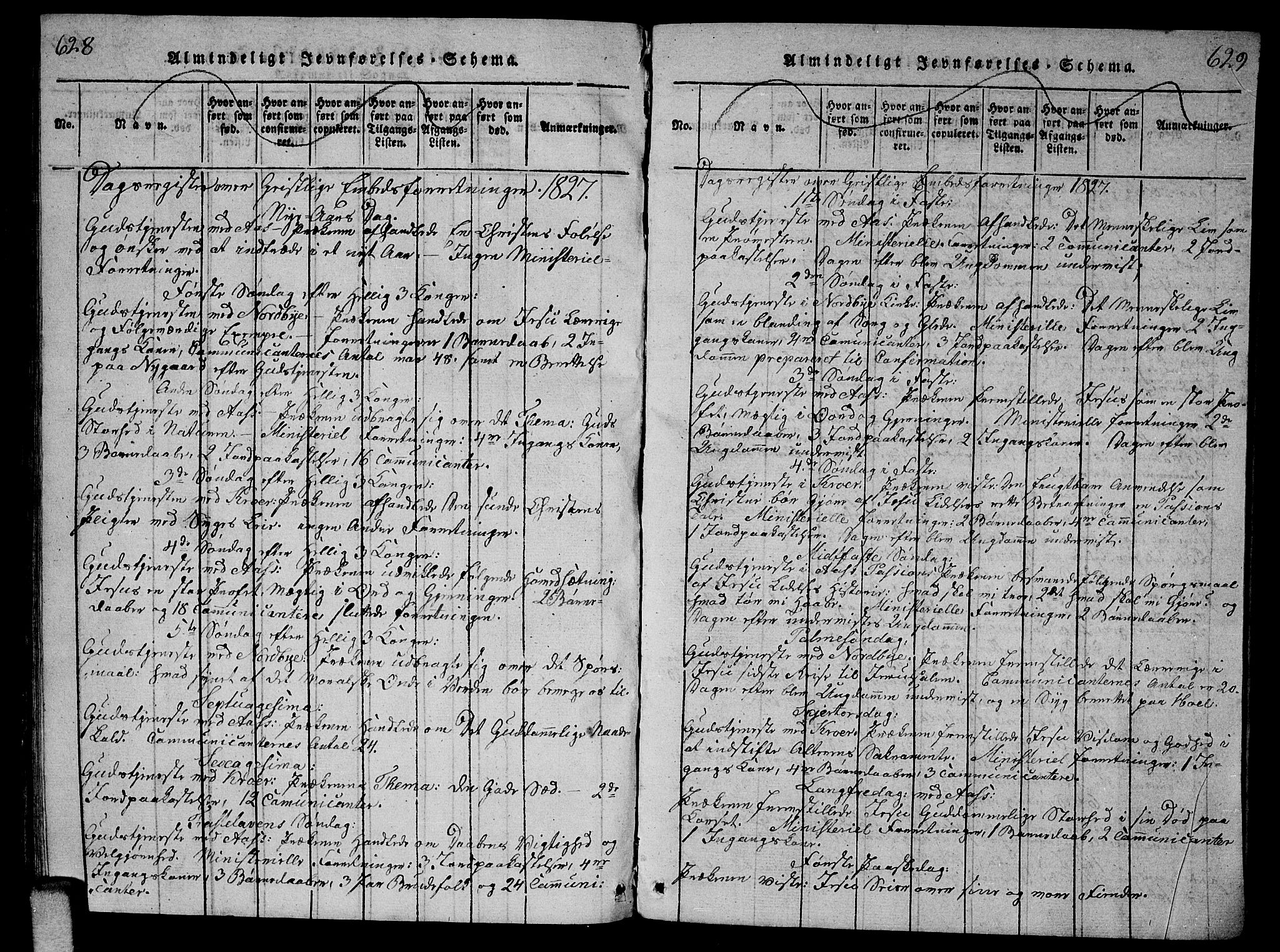Ås prestekontor Kirkebøker, AV/SAO-A-10894/G/Ga/L0002: Klokkerbok nr. I 2, 1820-1836, s. 628-629