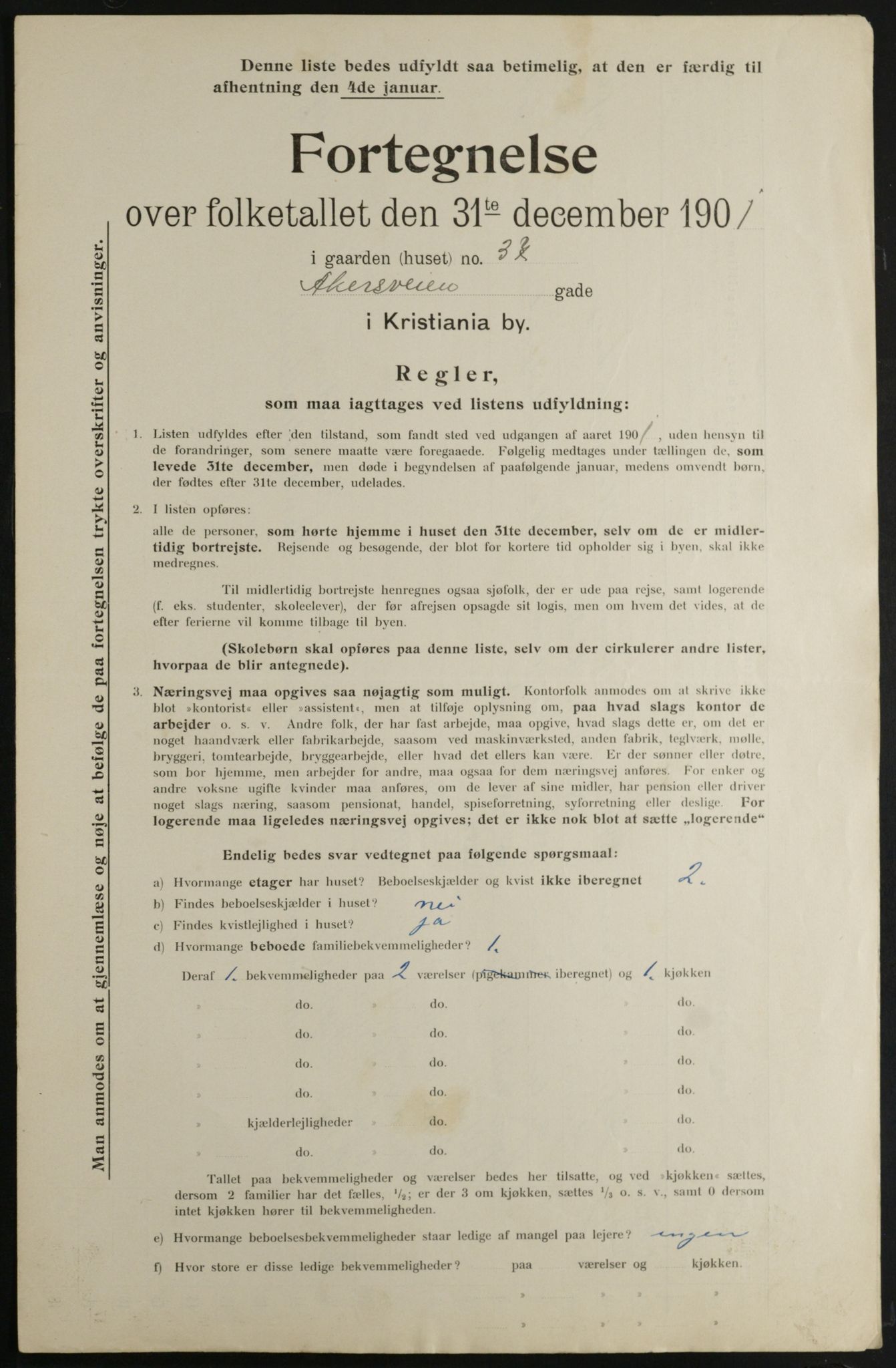 OBA, Kommunal folketelling 31.12.1901 for Kristiania kjøpstad, 1901, s. 249