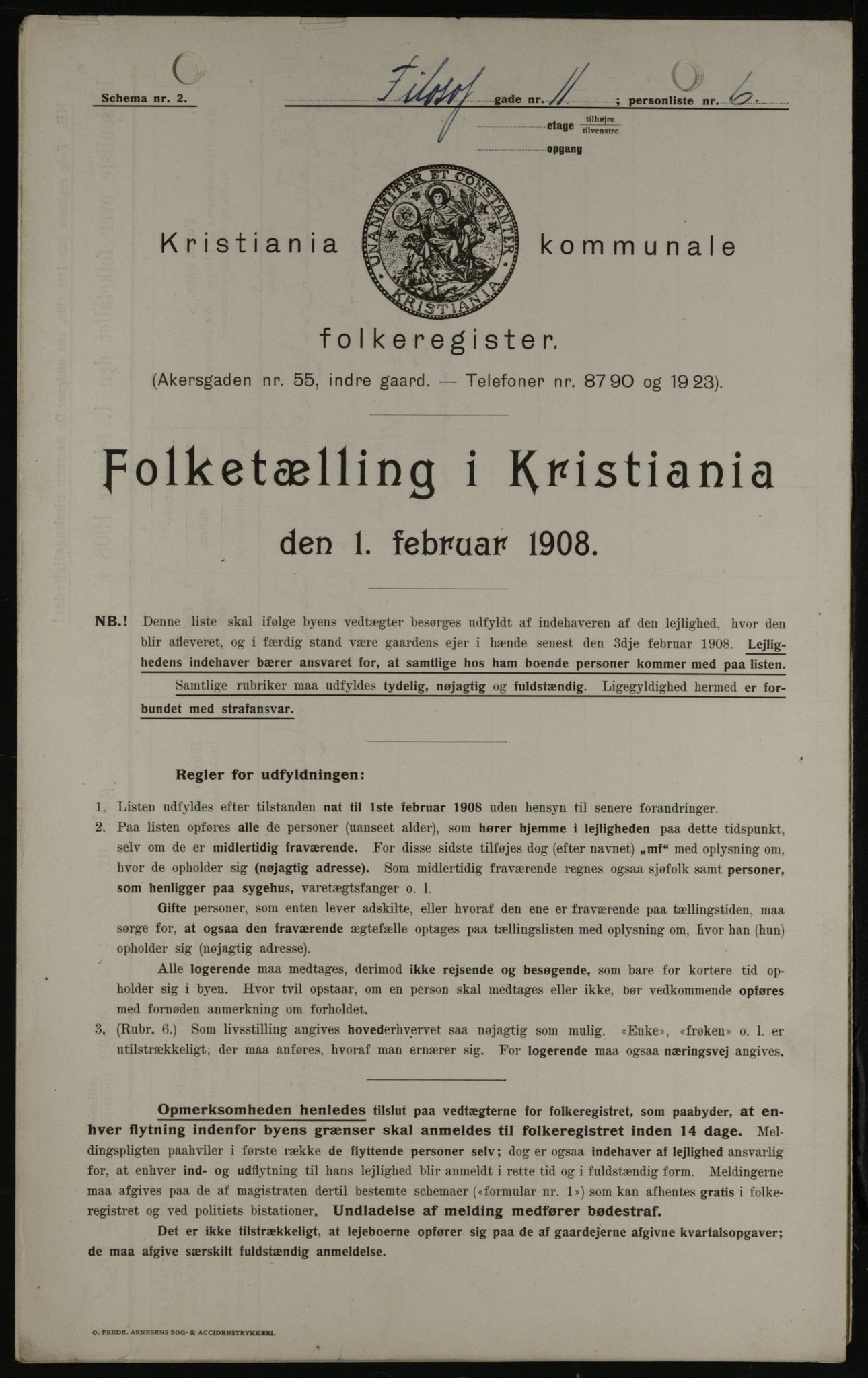 OBA, Kommunal folketelling 1.2.1908 for Kristiania kjøpstad, 1908, s. 21944