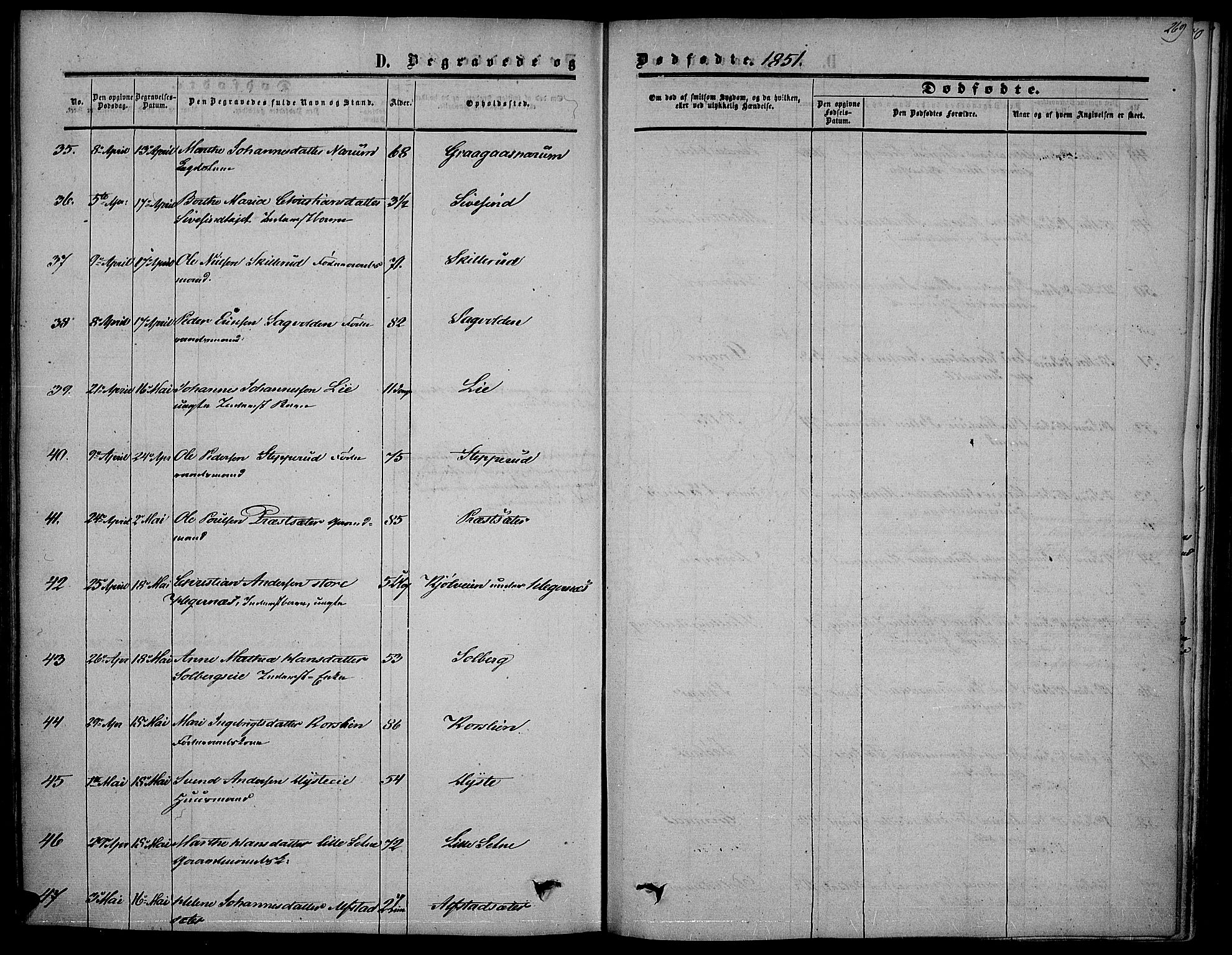 Vestre Toten prestekontor, SAH/PREST-108/H/Ha/Haa/L0005: Ministerialbok nr. 5, 1850-1855, s. 269