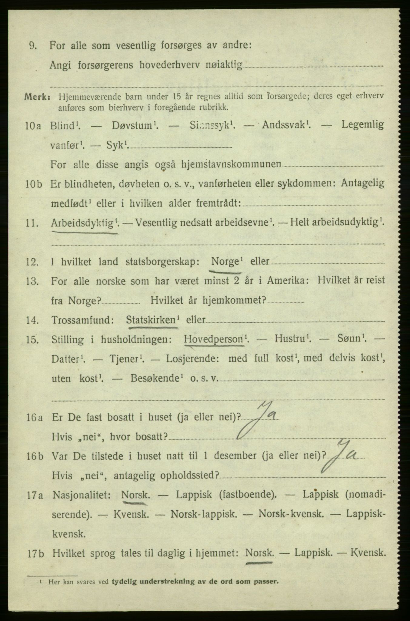 SATØ, Folketelling 1920 for 2019 Kjelvik herred, 1920, s. 2854