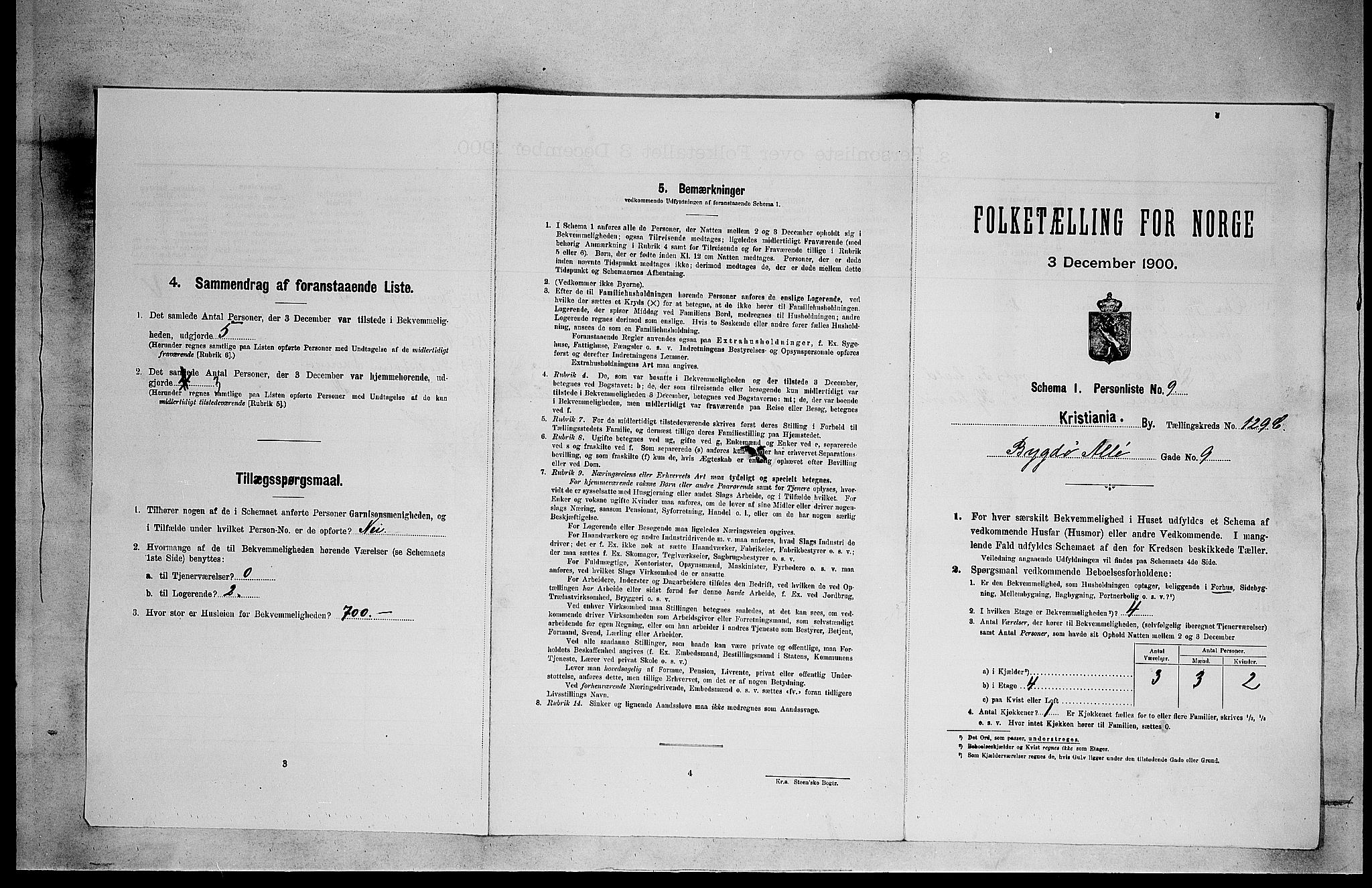SAO, Folketelling 1900 for 0301 Kristiania kjøpstad, 1900, s. 9703