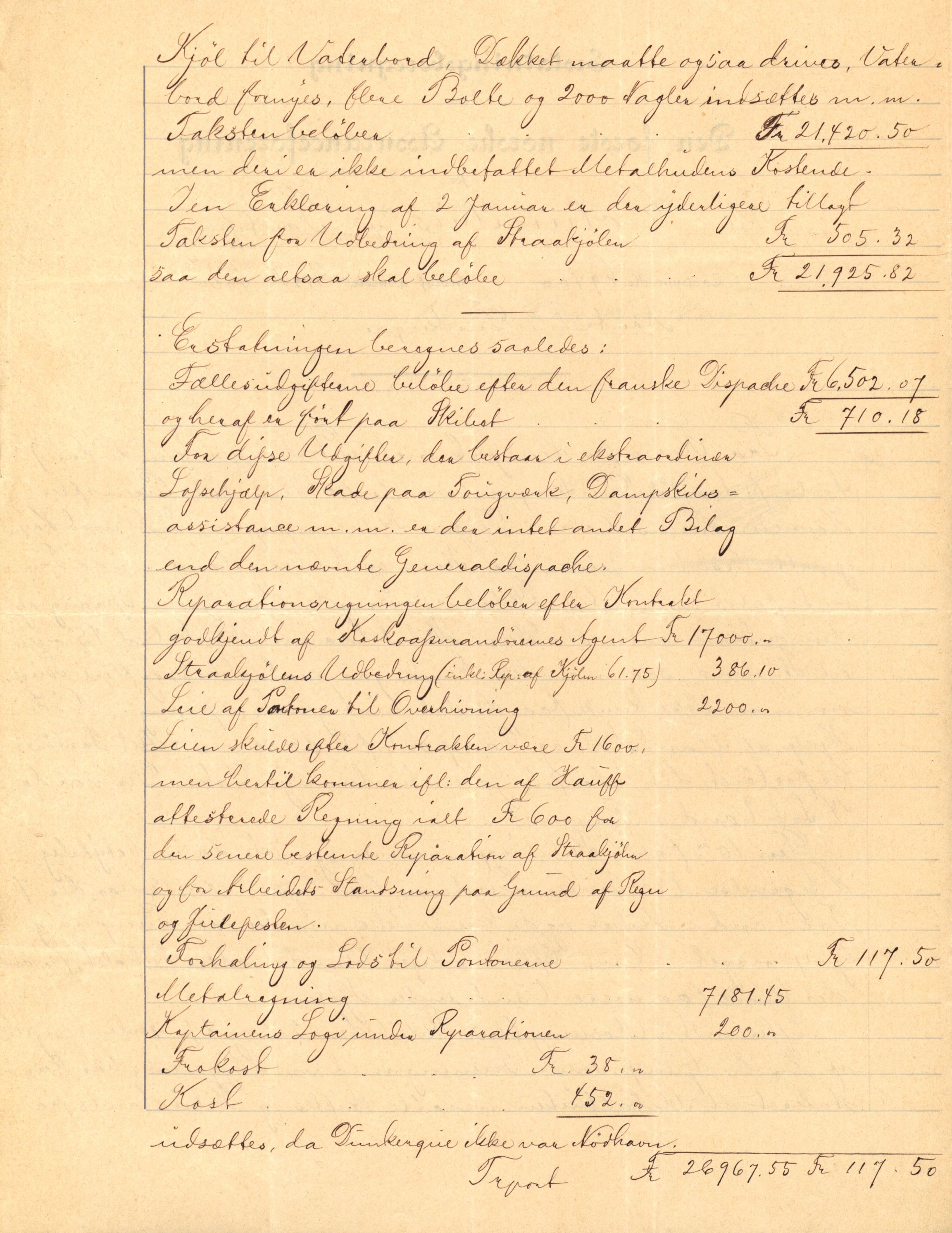 Pa 63 - Østlandske skibsassuranceforening, VEMU/A-1079/G/Ga/L0023/0009: Havaridokumenter / Emil, Black, Hawk, Columbus, Dagny, Askur, Imanuel, 1889, s. 13