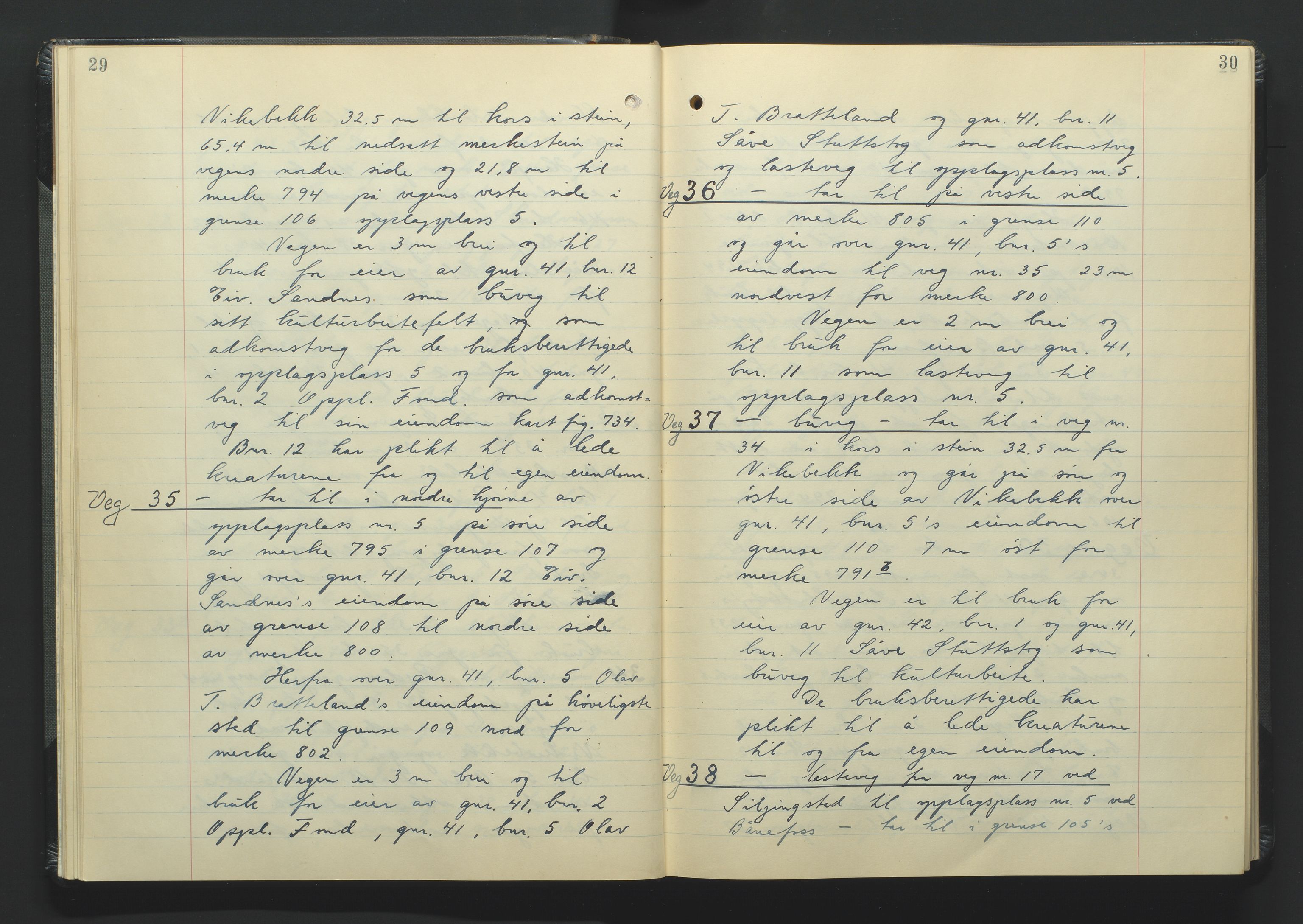 Setesdal jordskifterett, AV/SAK-1541-0008/F/Fa/Faa/L0002: Jordskifteprotokoll med gårdsregister, Setesdal domssokn nr 17, 1954