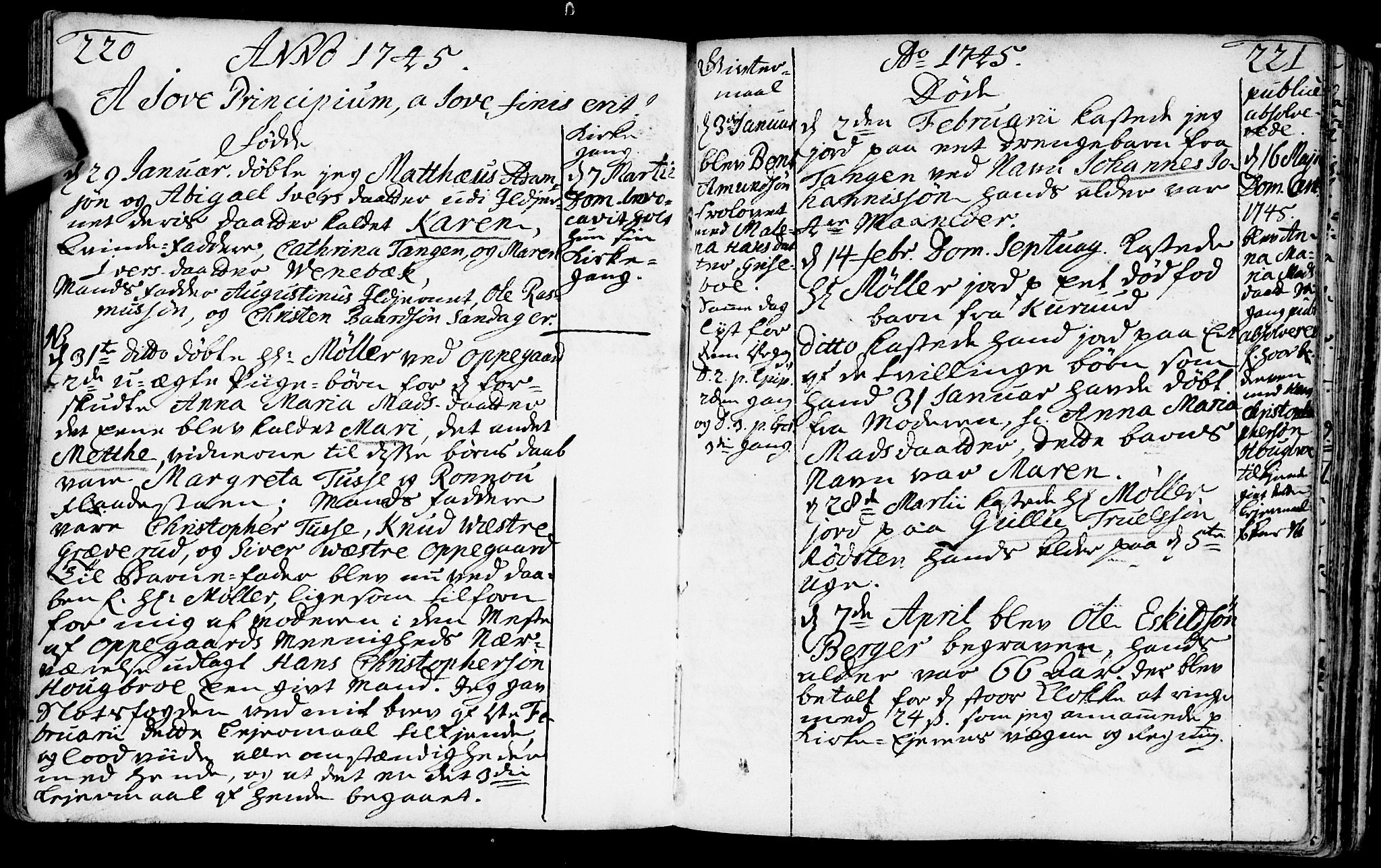Nesodden prestekontor Kirkebøker, AV/SAO-A-10013/F/Fa/L0001: Ministerialbok nr. I 1, 1709-1750, s. 220-221