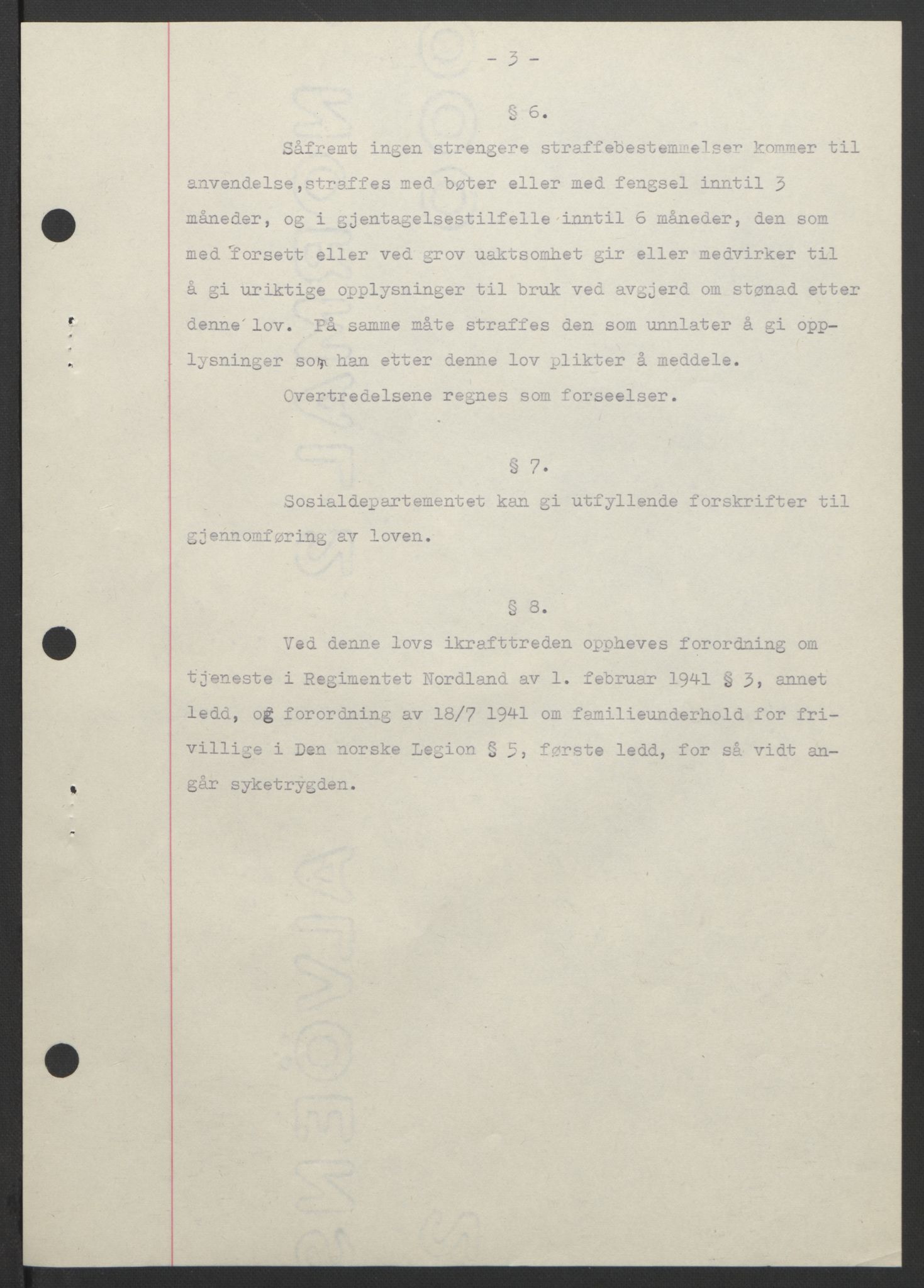 NS-administrasjonen 1940-1945 (Statsrådsekretariatet, de kommisariske statsråder mm), RA/S-4279/D/Db/L0099: Lover, 1943, s. 501