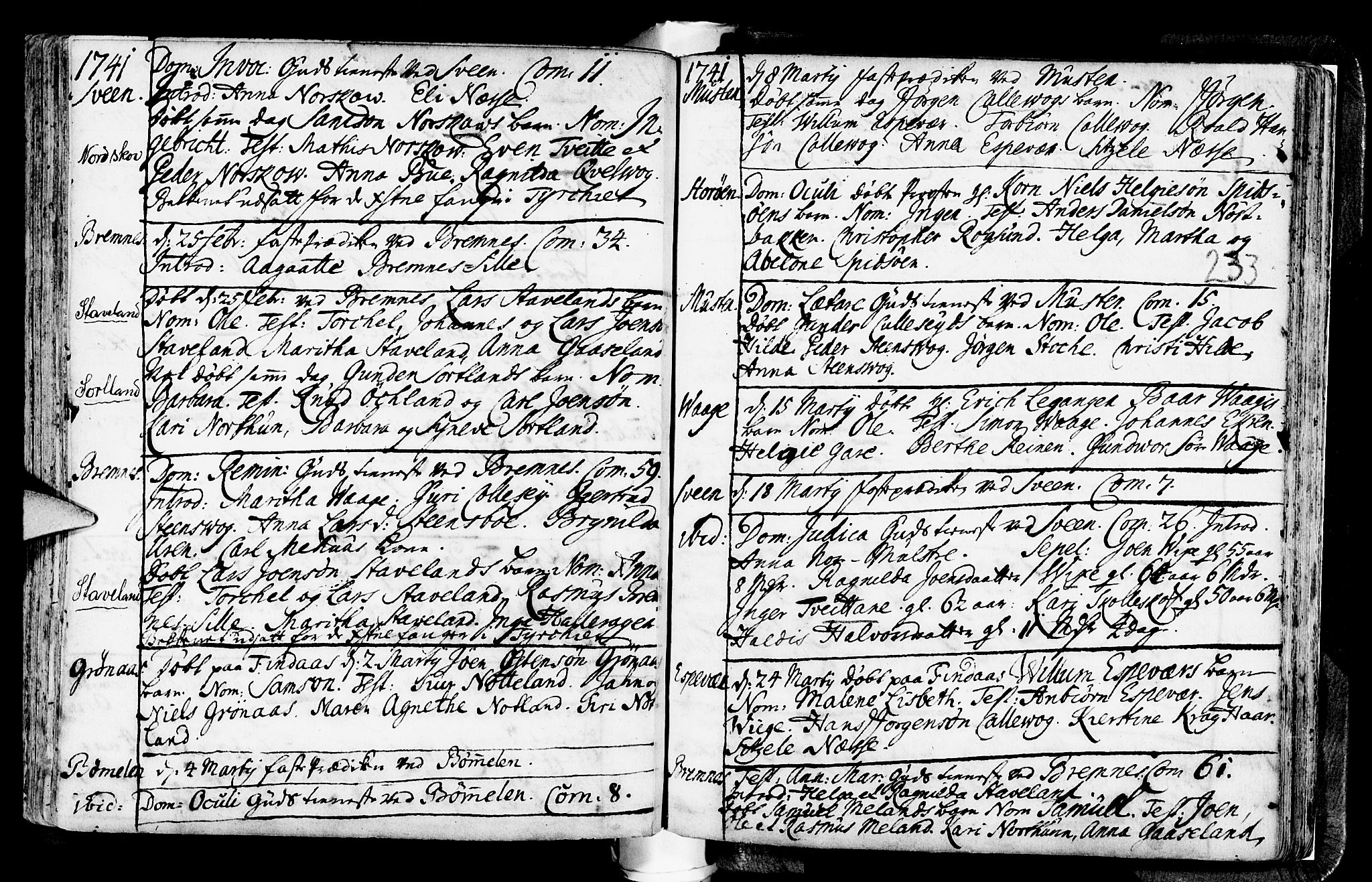 Finnås sokneprestembete, AV/SAB-A-99925/H/Ha/Haa/Haaa/L0001: Ministerialbok nr. A 1, 1718-1744, s. 233