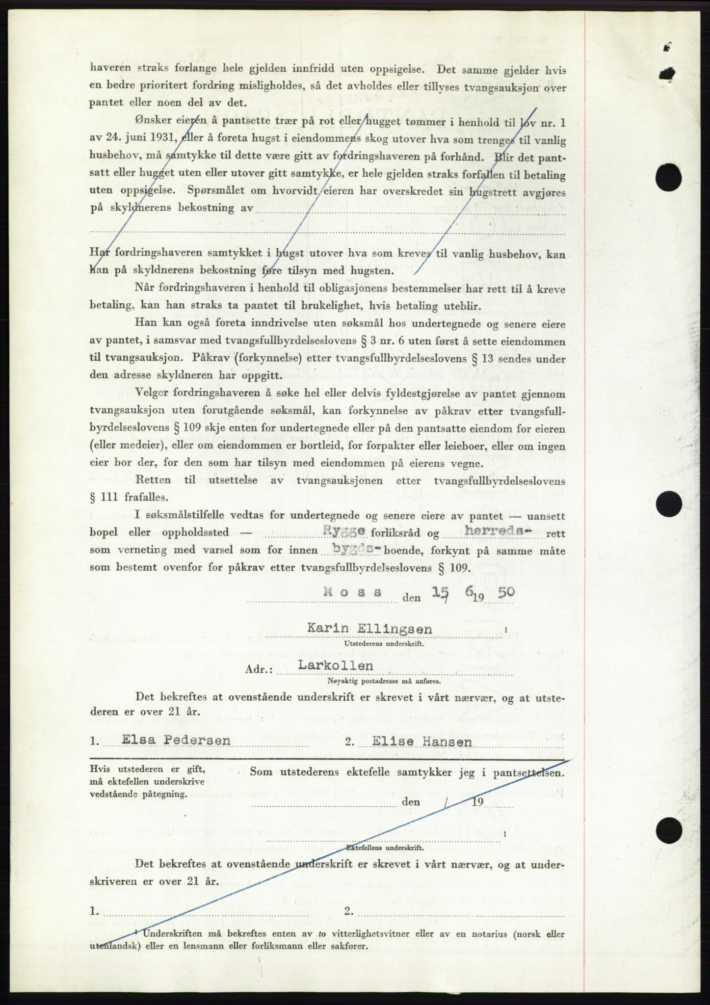 Moss sorenskriveri, AV/SAO-A-10168: Pantebok nr. B24, 1950-1950, Dagboknr: 1822/1950