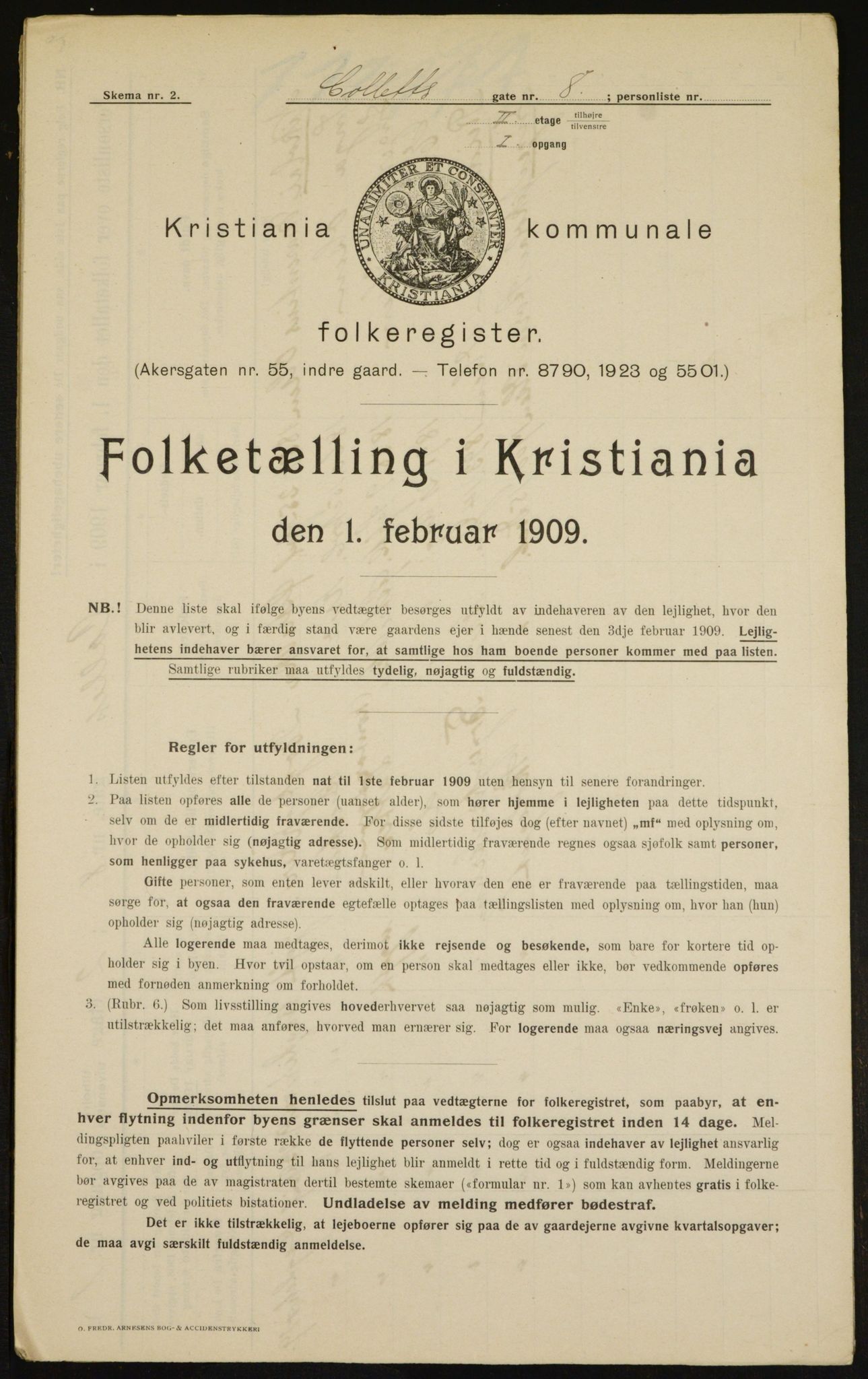 OBA, Kommunal folketelling 1.2.1909 for Kristiania kjøpstad, 1909, s. 11818