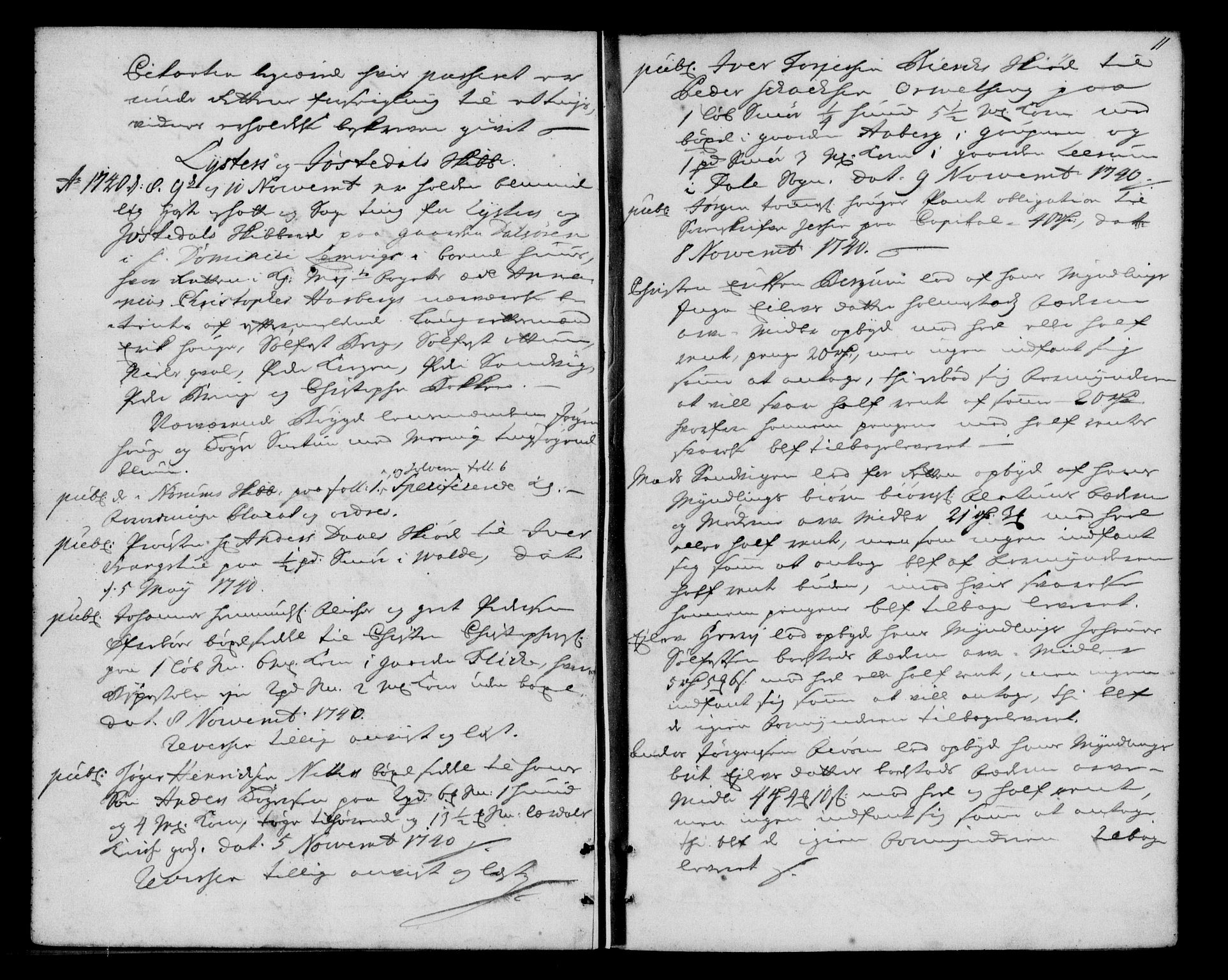 Indre Sogn tingrett, AV/SAB-A-3301/1/F/Fa/L0034: Tingbok 34, 1740-1743, s. 10b-11a