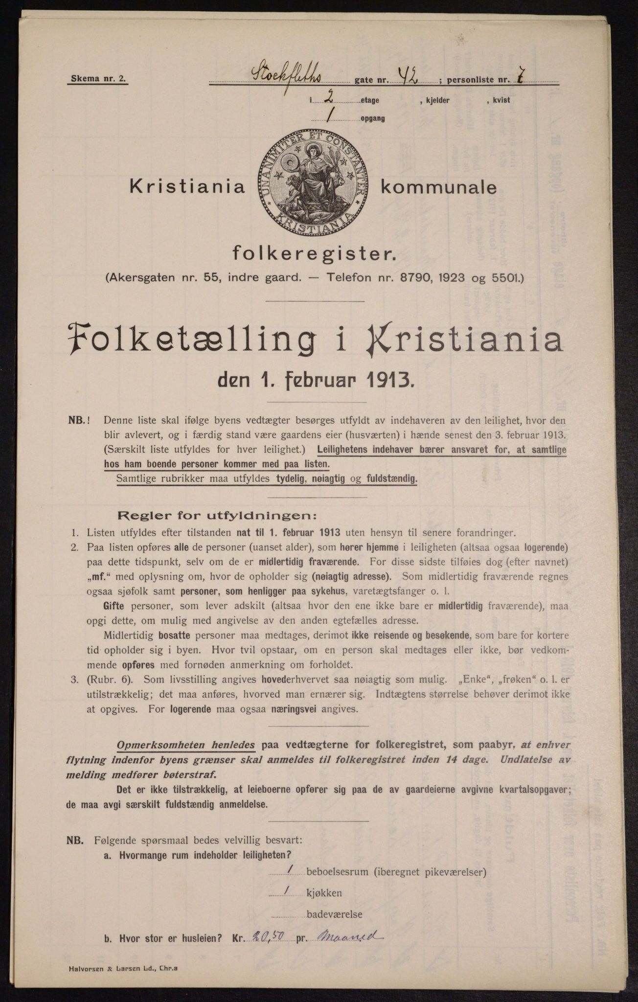 OBA, Kommunal folketelling 1.2.1913 for Kristiania, 1913, s. 102348