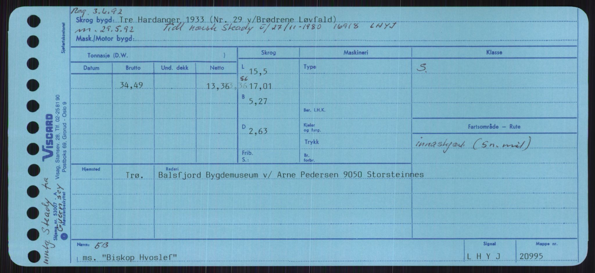 Sjøfartsdirektoratet med forløpere, Skipsmålingen, RA/S-1627/H/Ha/L0001/0001: Fartøy, A-Eig / Fartøy A-Bjøn, s. 935